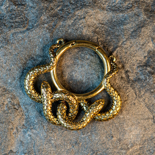 Poids d'oreille doré Venom Coil