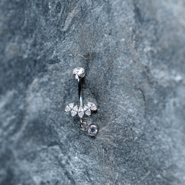 Banane Nombril Titane Argenté Crystal Wings