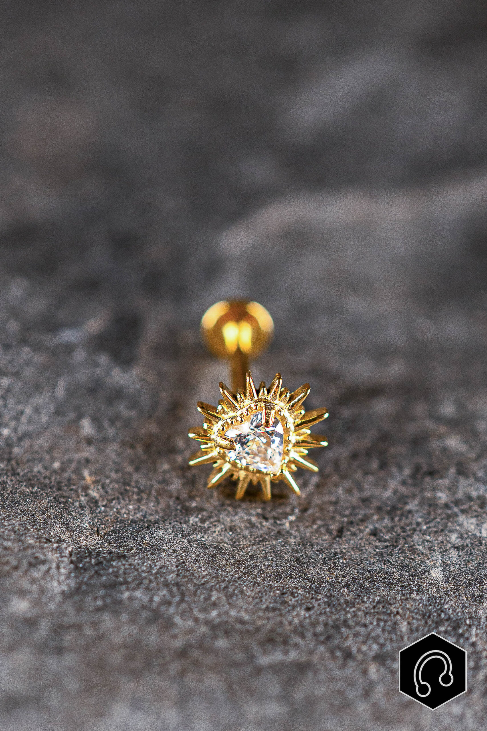 Labret Titane Doré Burning love