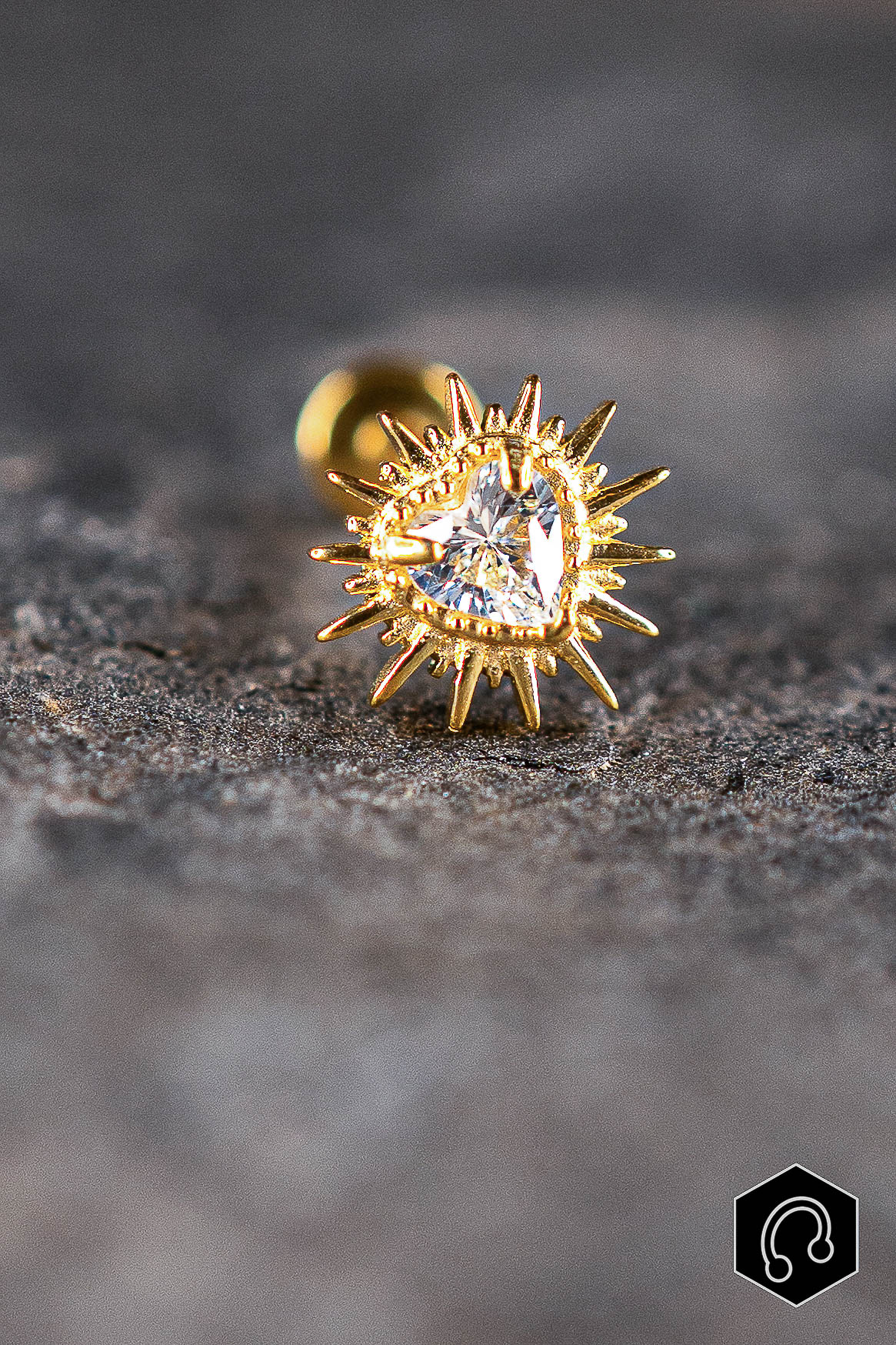 Labret Titane Doré Burning love