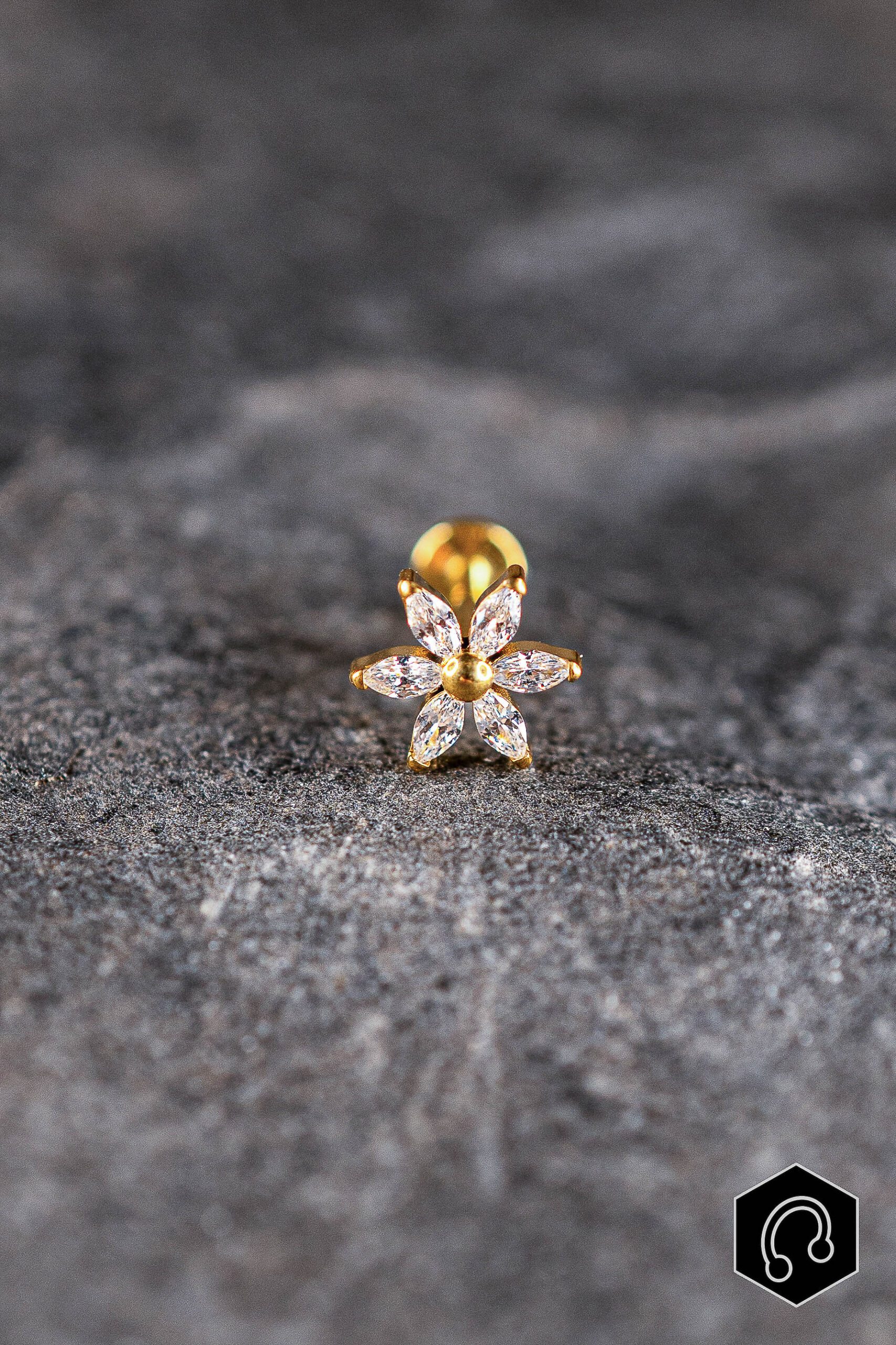 Labret Titane Doré Shiny Bloom