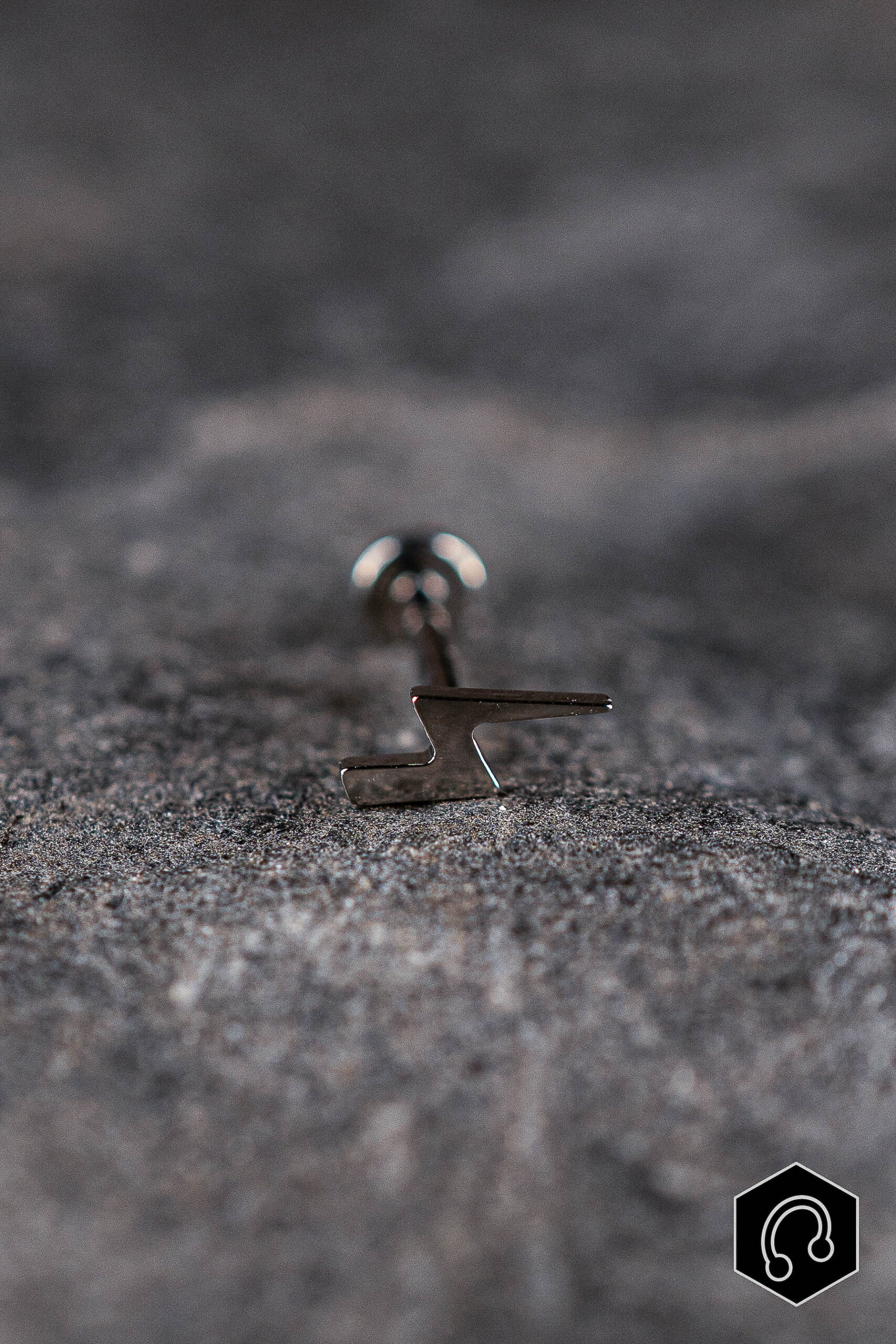 Labret Titane Argenté Thunder Bolt