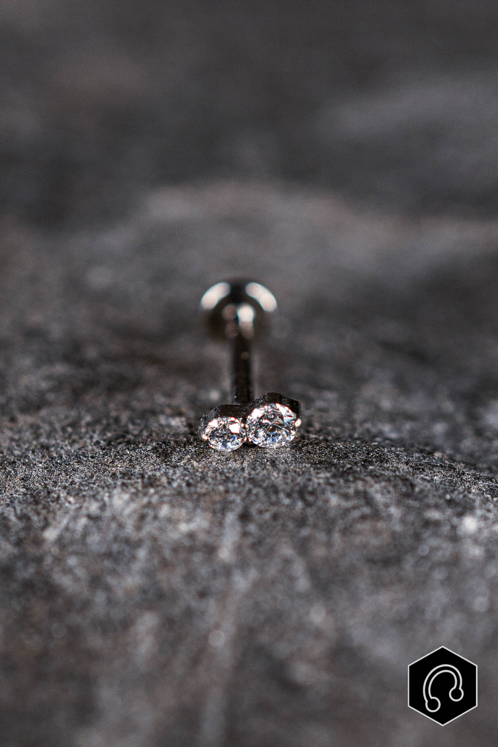 Labret Titane Argenté Twin Spark