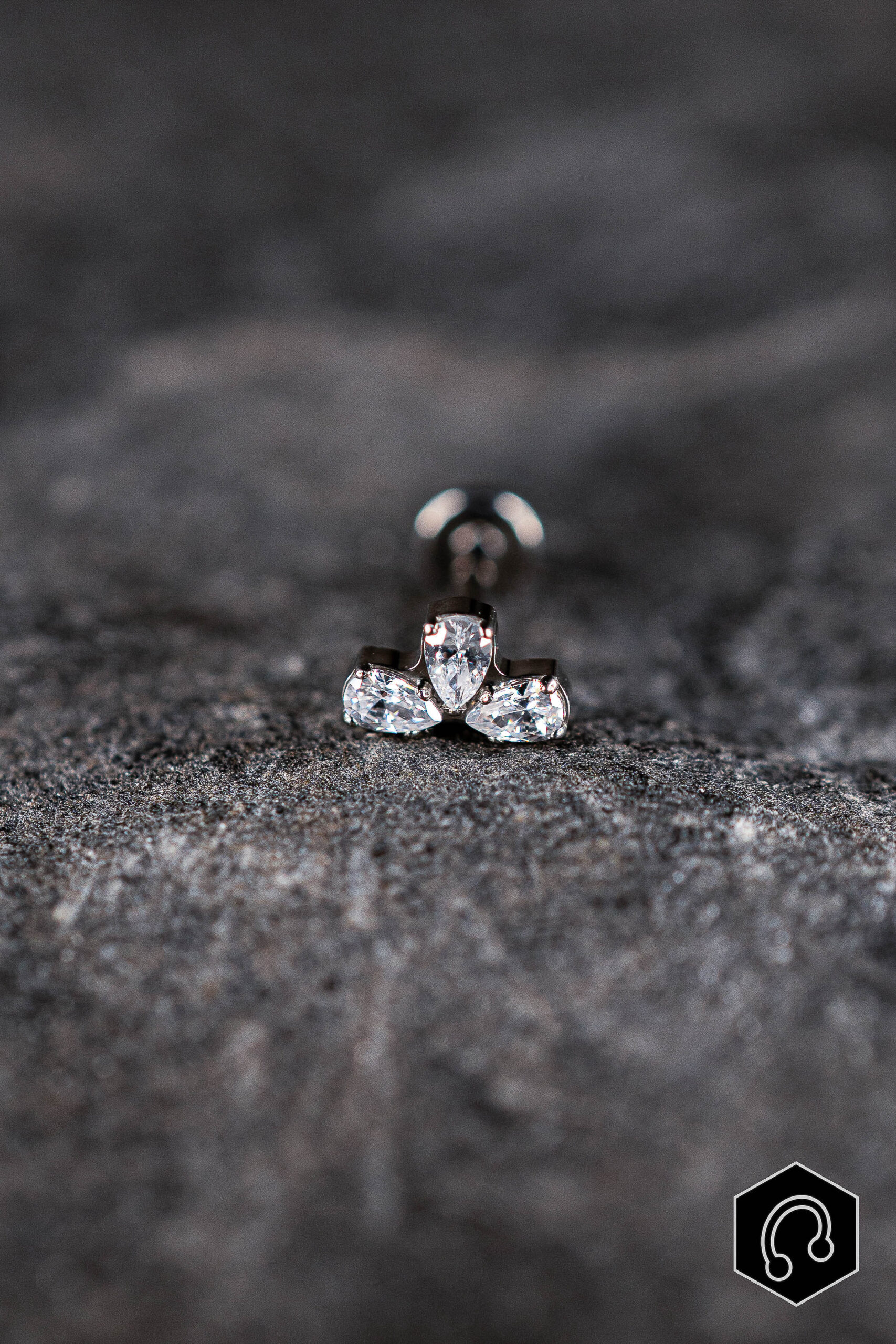 Labret Titane Argenté Petal Kiss