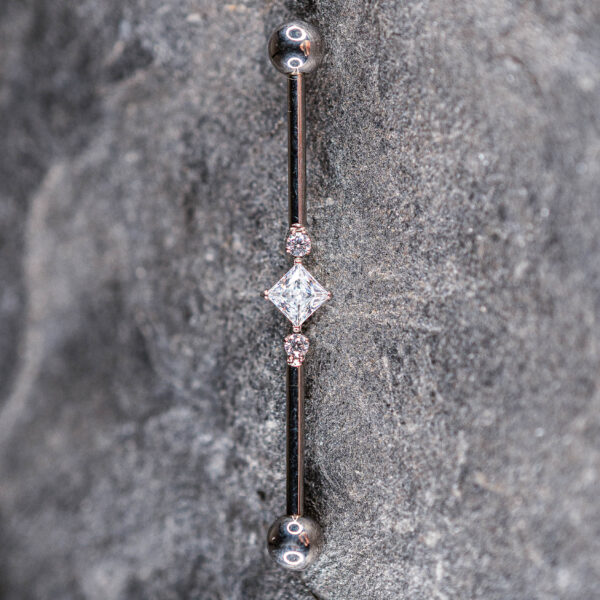 Barre Industriel Titane Crystal Charm