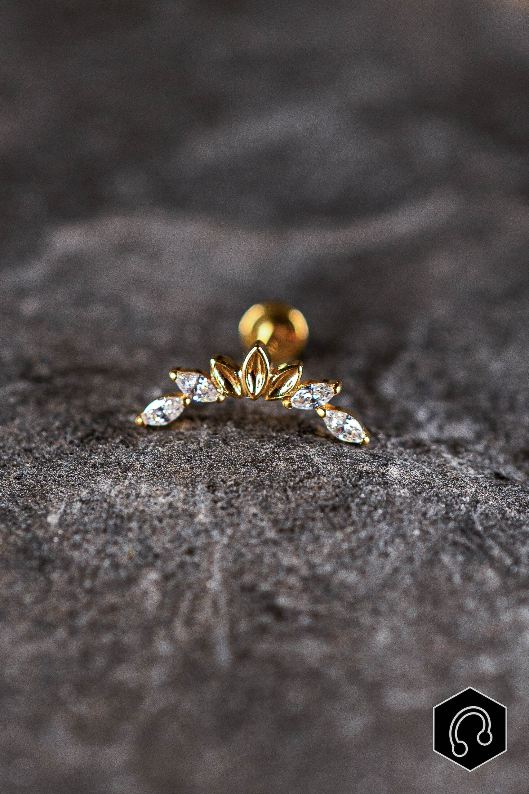 Labret Titane Blossom Doré