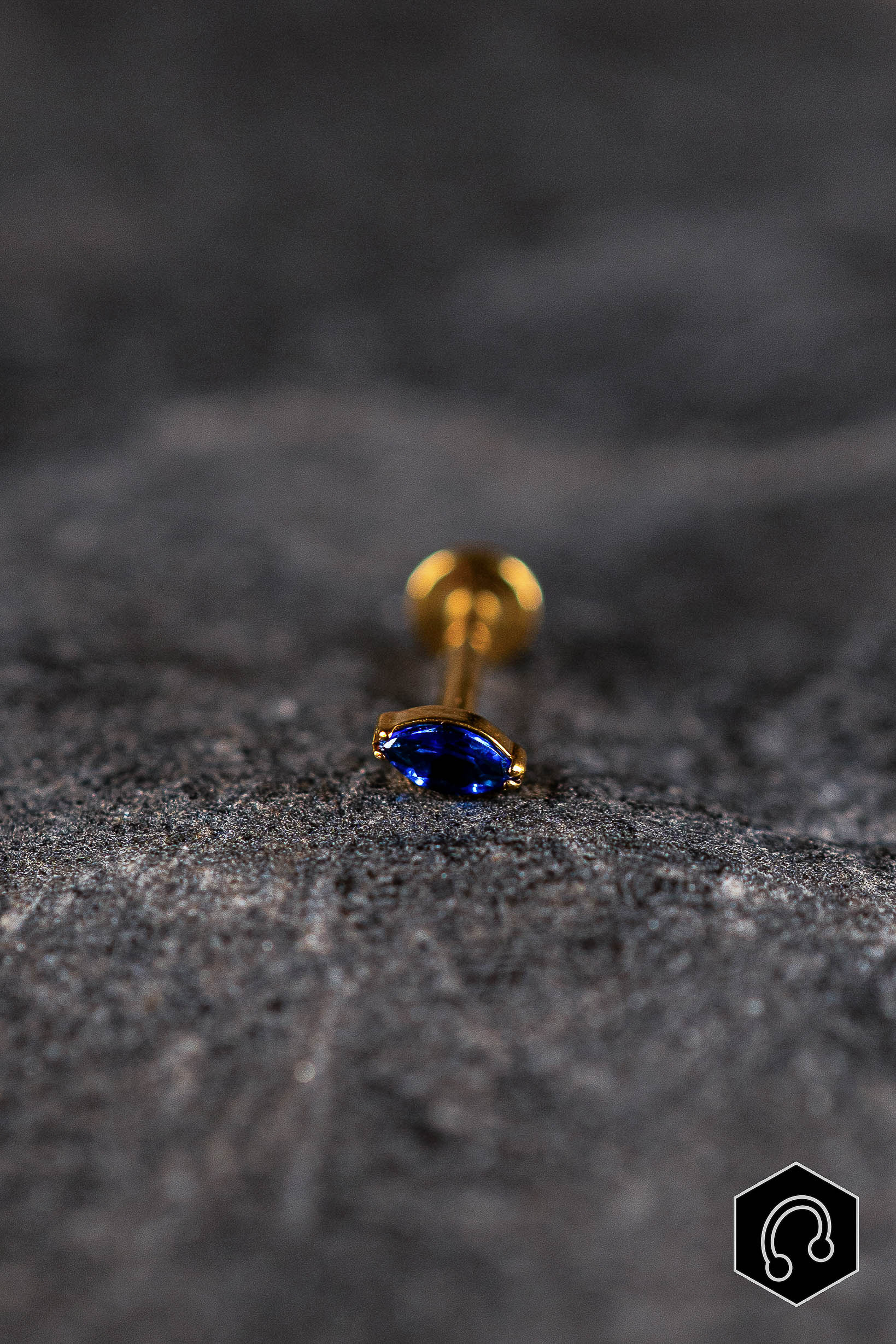 Labret Titane Doré Blue Whisper