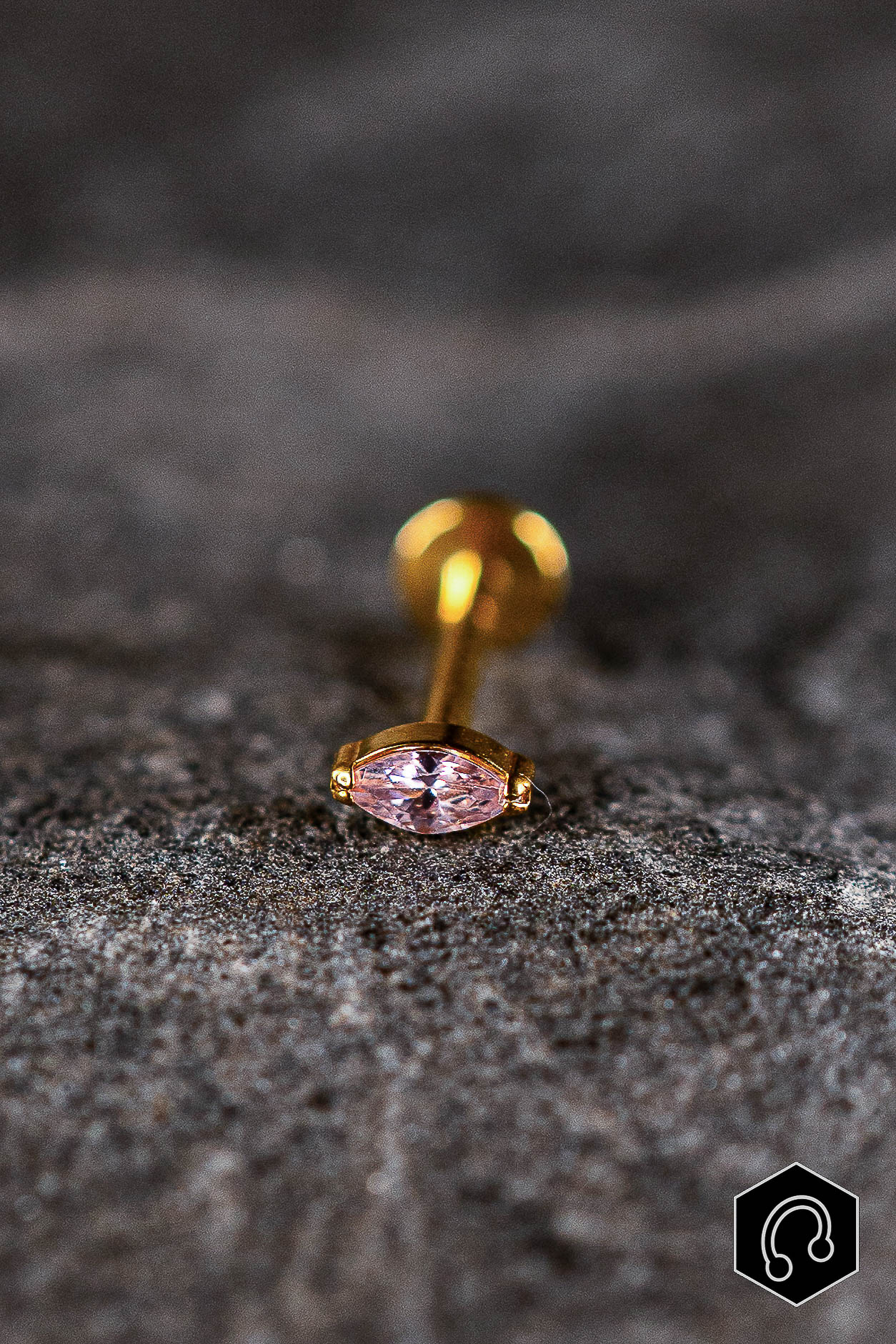 Labret Titane Doré Pink Whisper