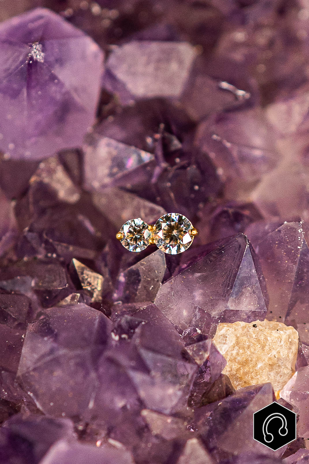 Labret Titane Doré Twin Spark