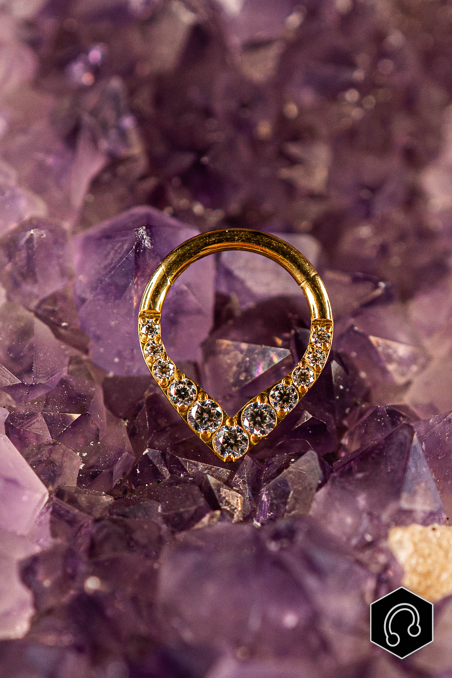 Anneau Clicker Titane Doré Vega