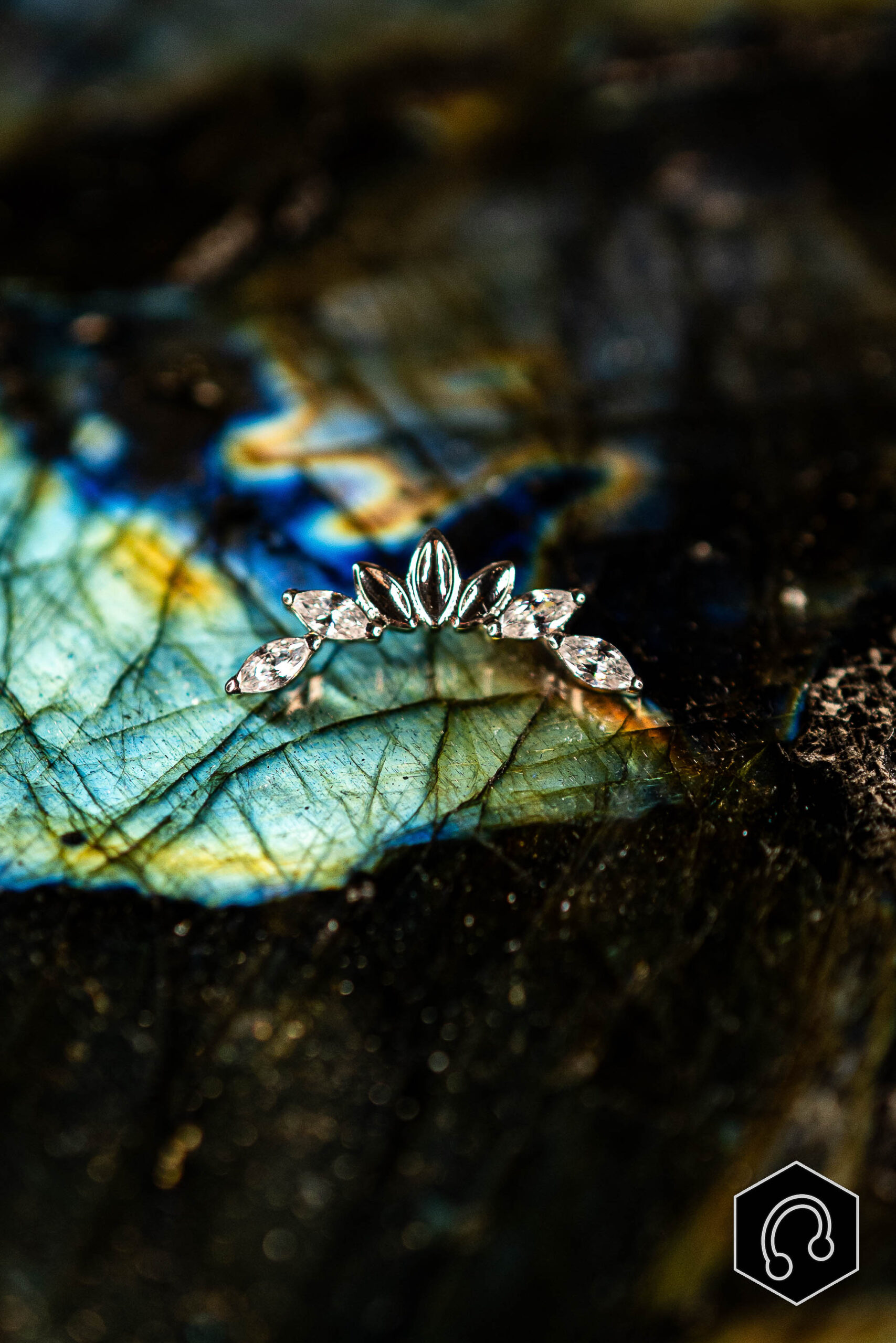 Labret Titane Blossom Argenté