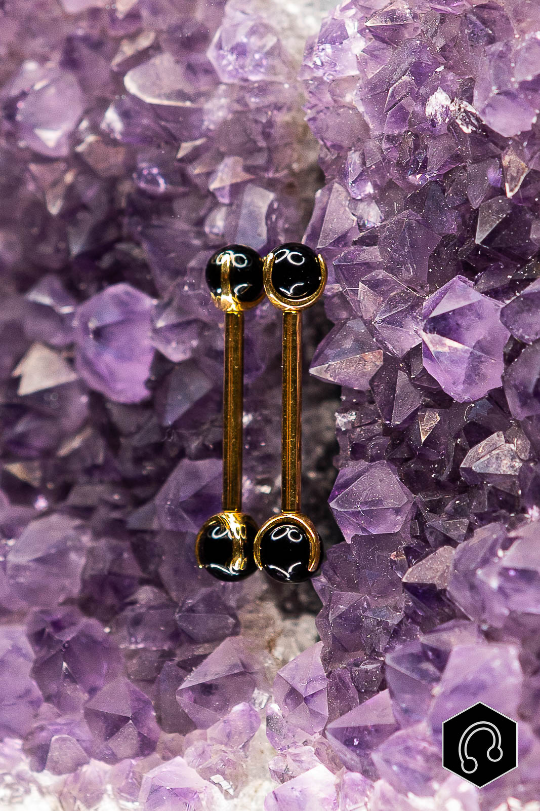 Barre Titane Doré Black Agate