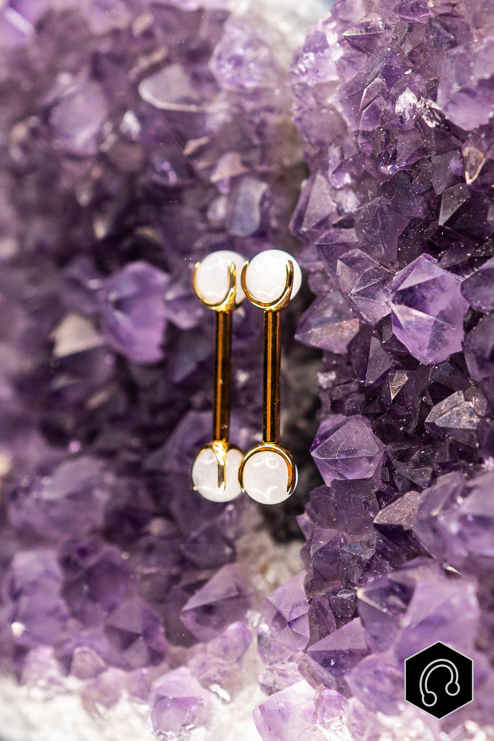 Barre Titane Doré Pierre de Lune