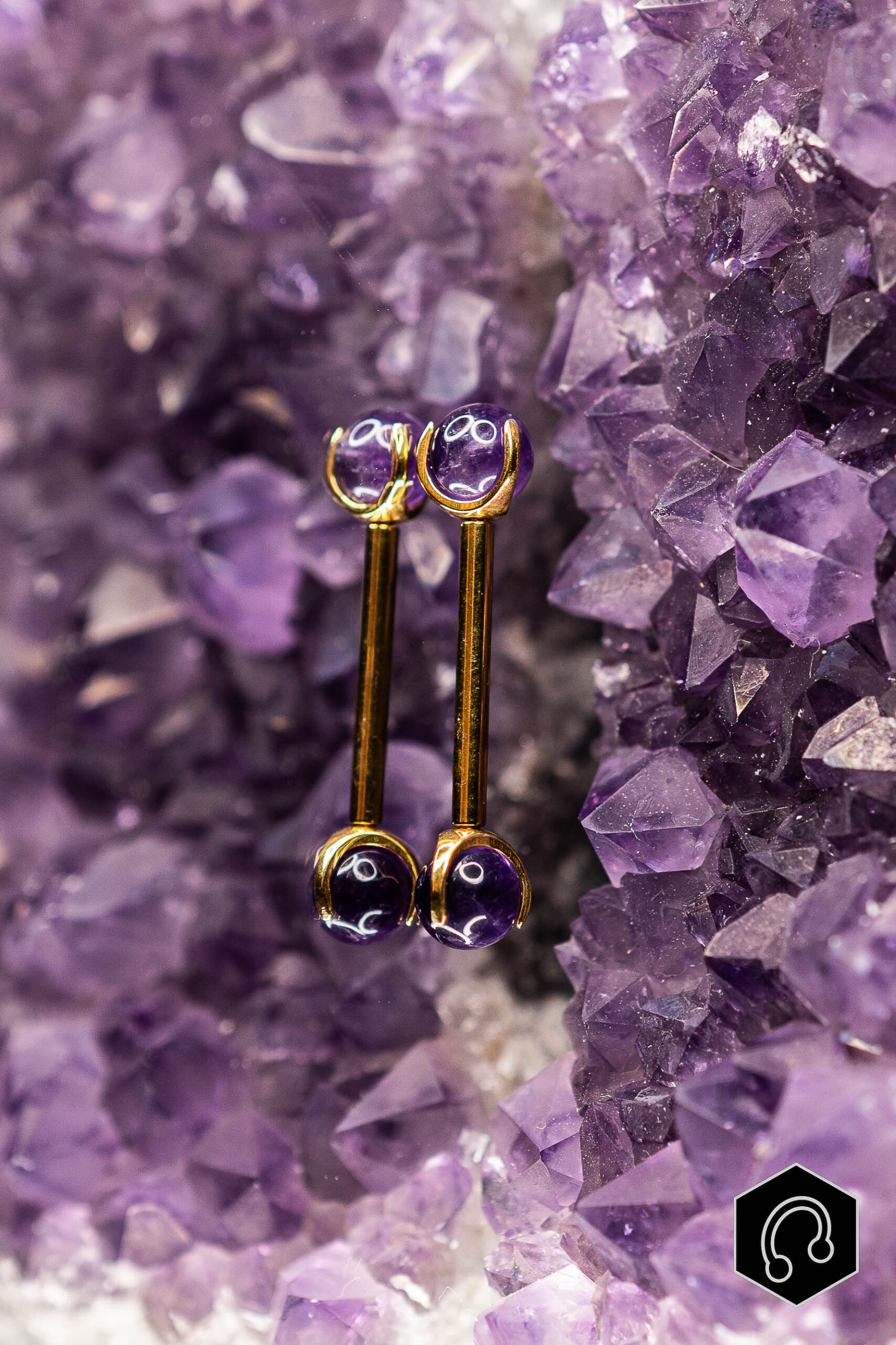 Barre Titane Doré Améthyste