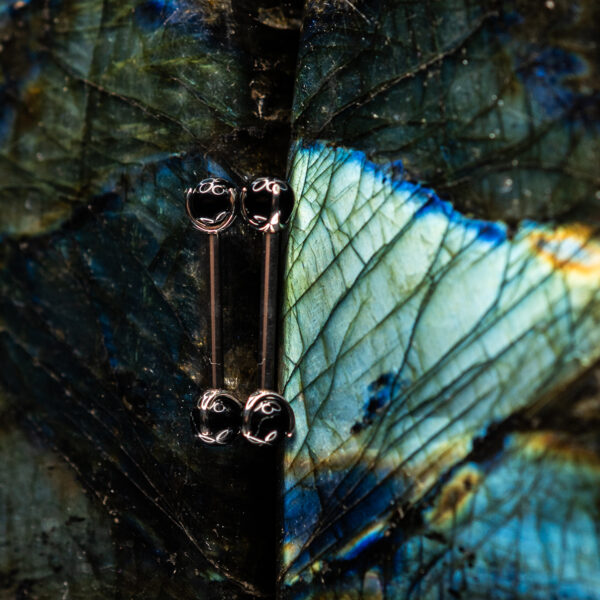 Barre téton Silver Gem Bar Black Agate – Image 3