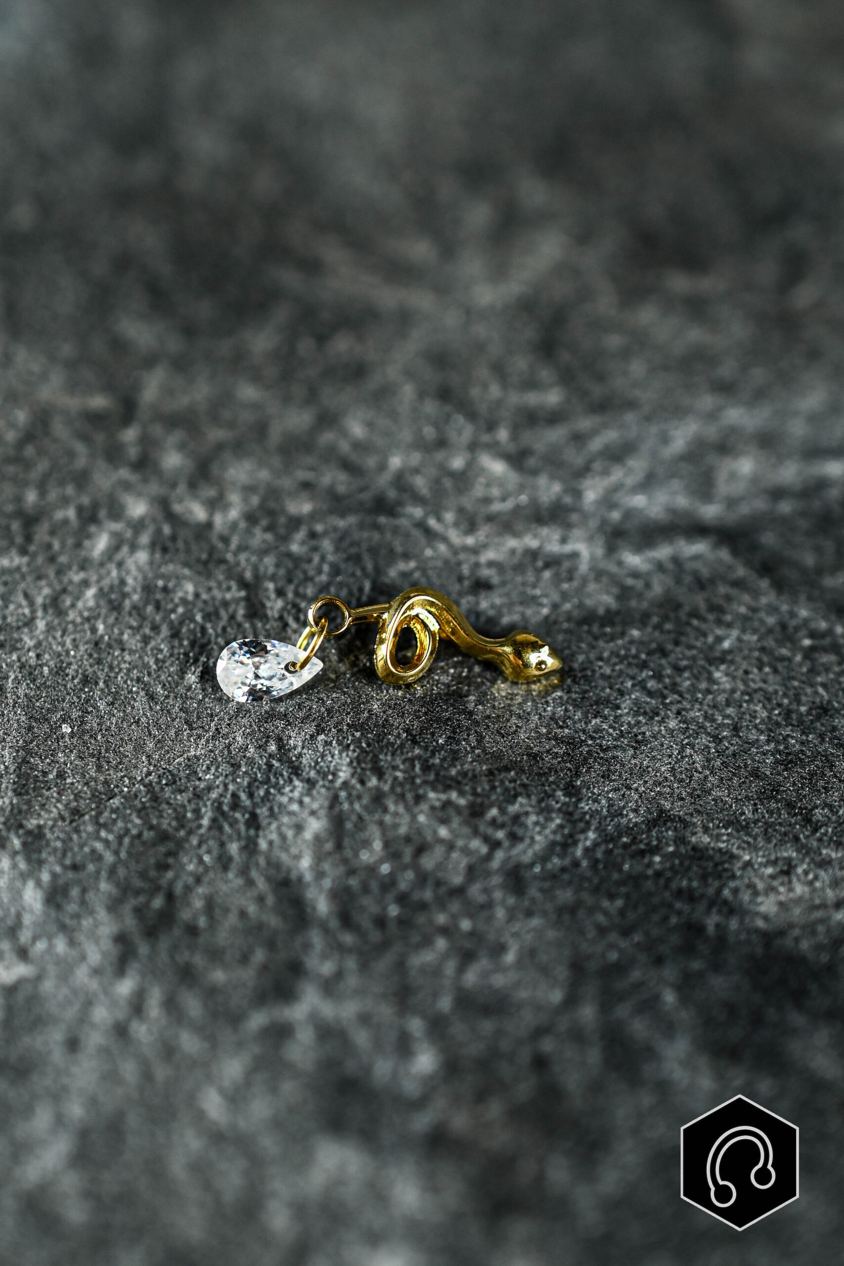 Labret Titane Doré Snake