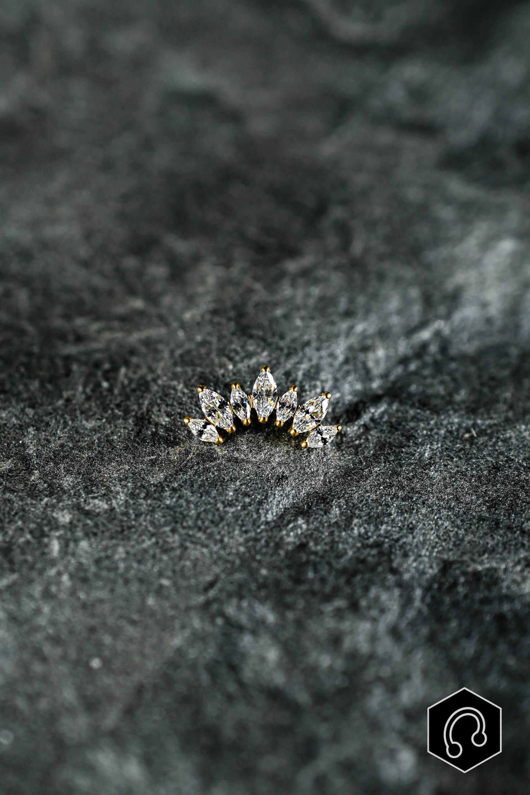 Labret Titane Doré Marquise Halo