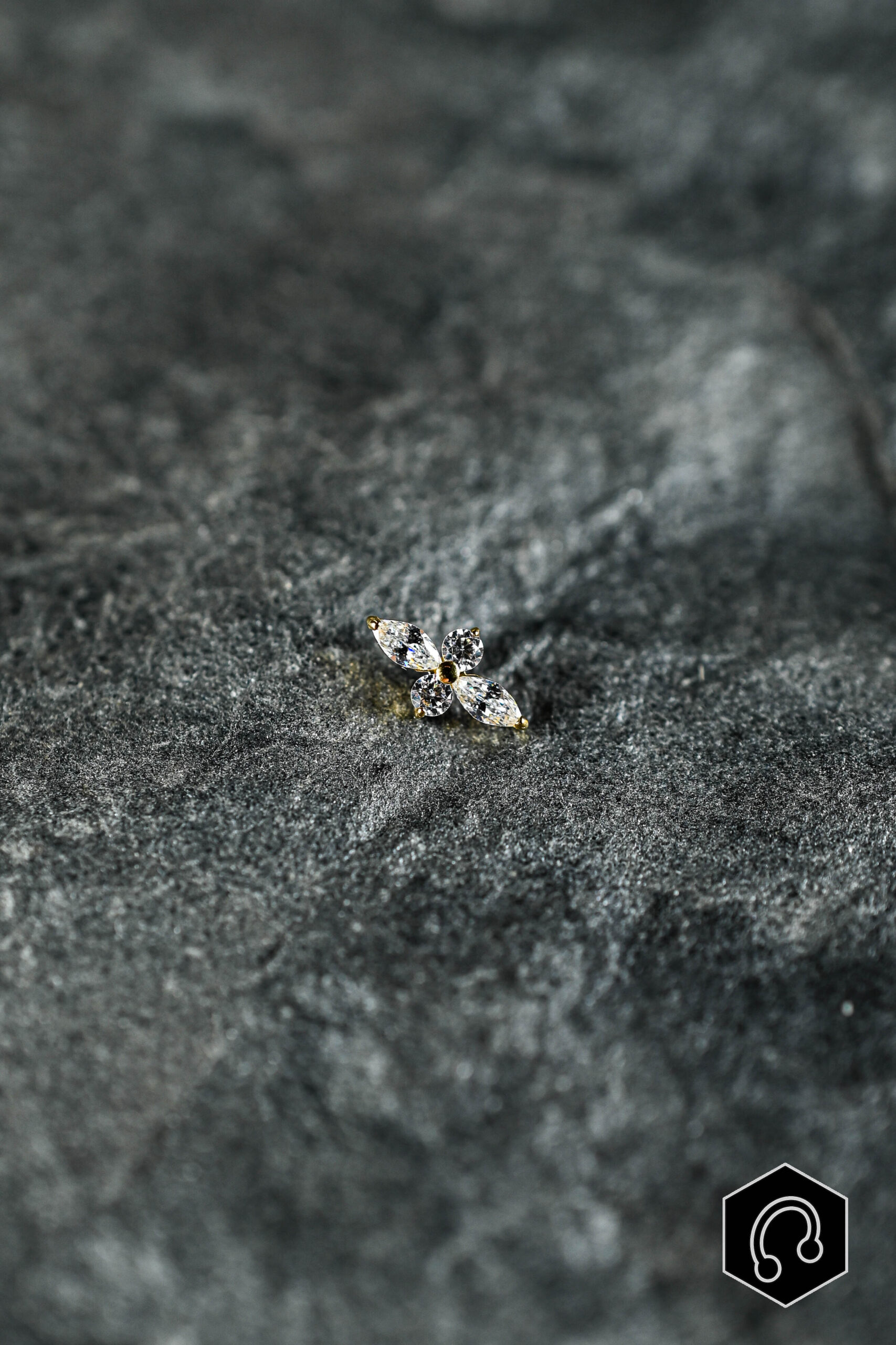 Labret Doré Crystal Céleste Moyen