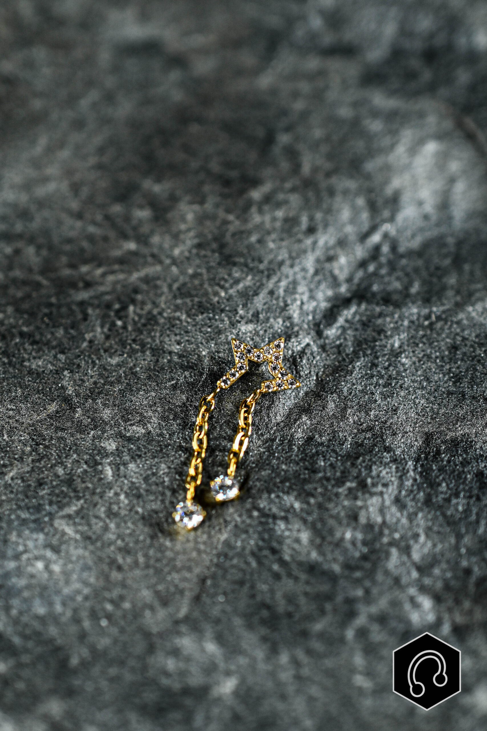 Labret Titane Doré Twinkle Chain