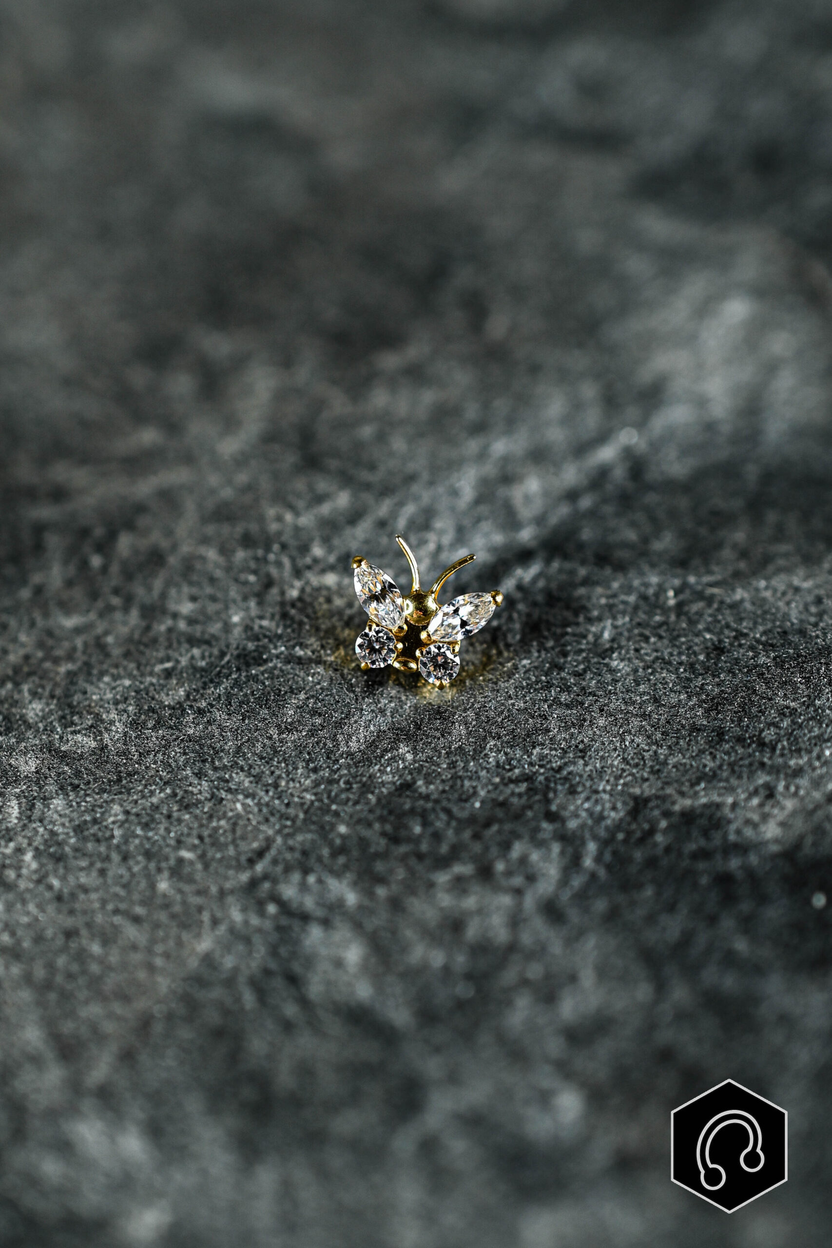 Labret Titane Doré Cristal bloom