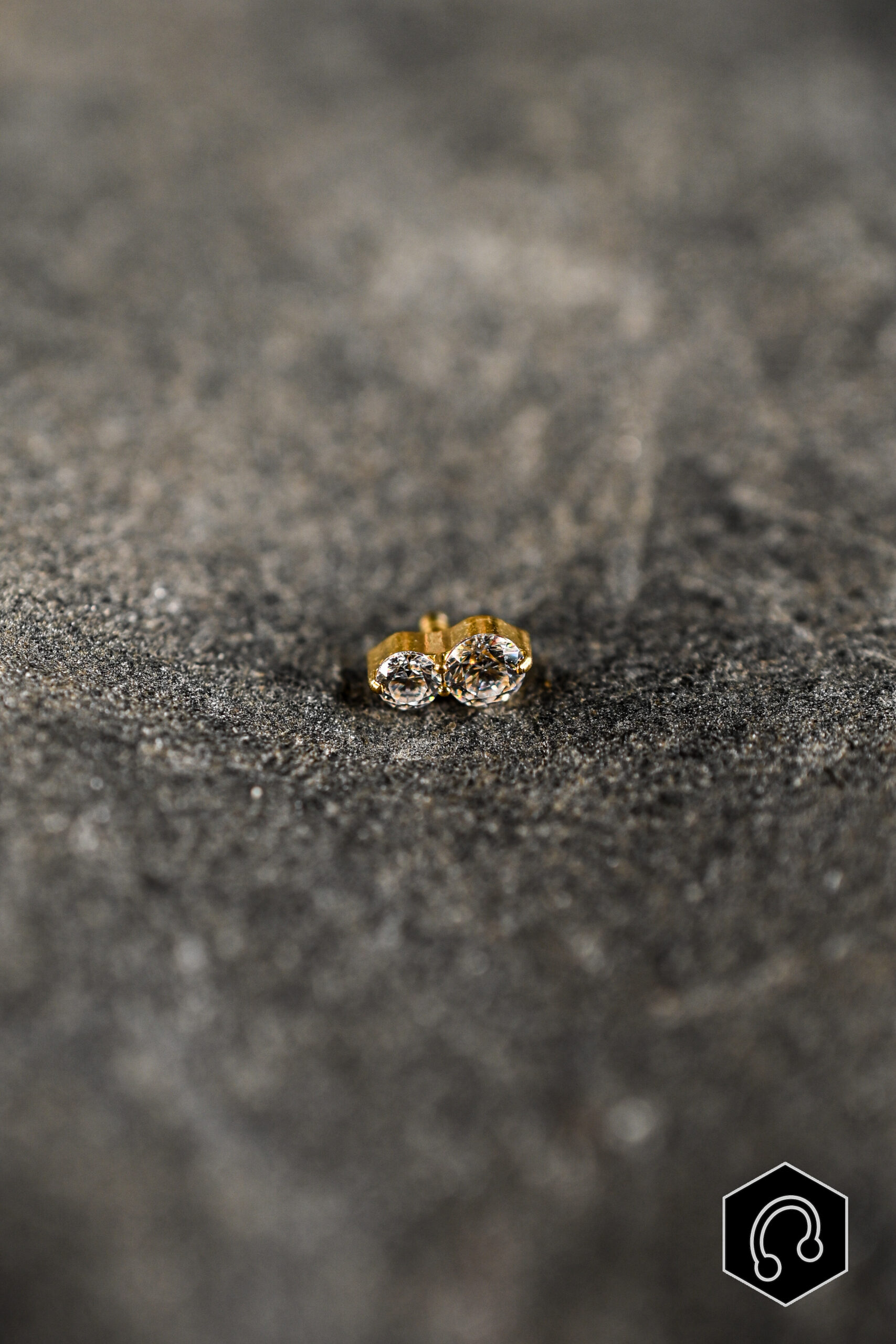 Labret Titane Doré Twin Spark