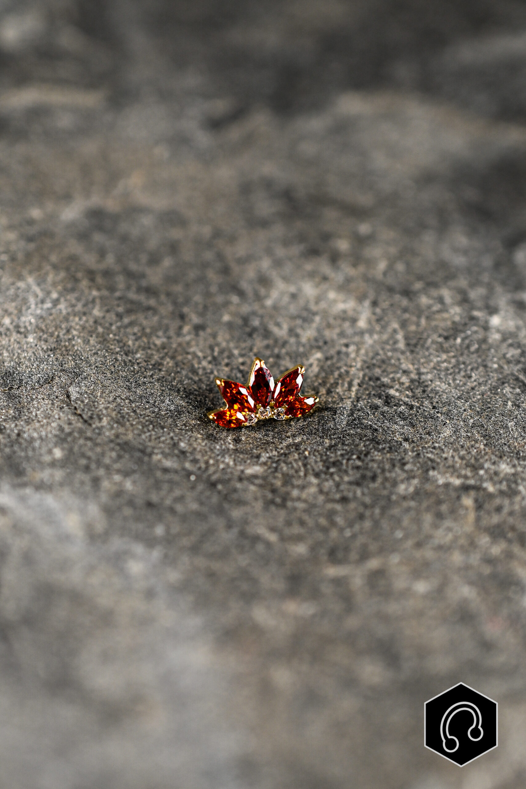 Labret Titane Doré Crimson Bloom