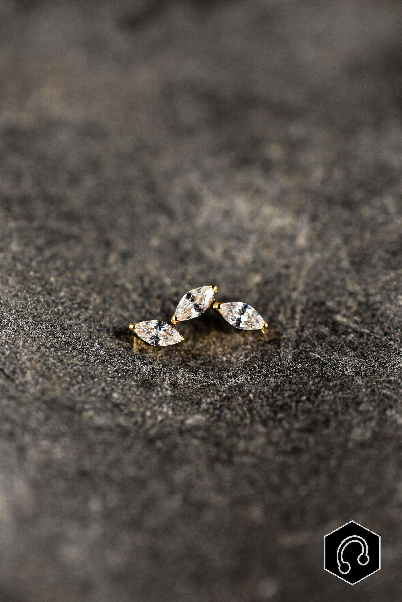 Labret Titane Doré Crystal Arc