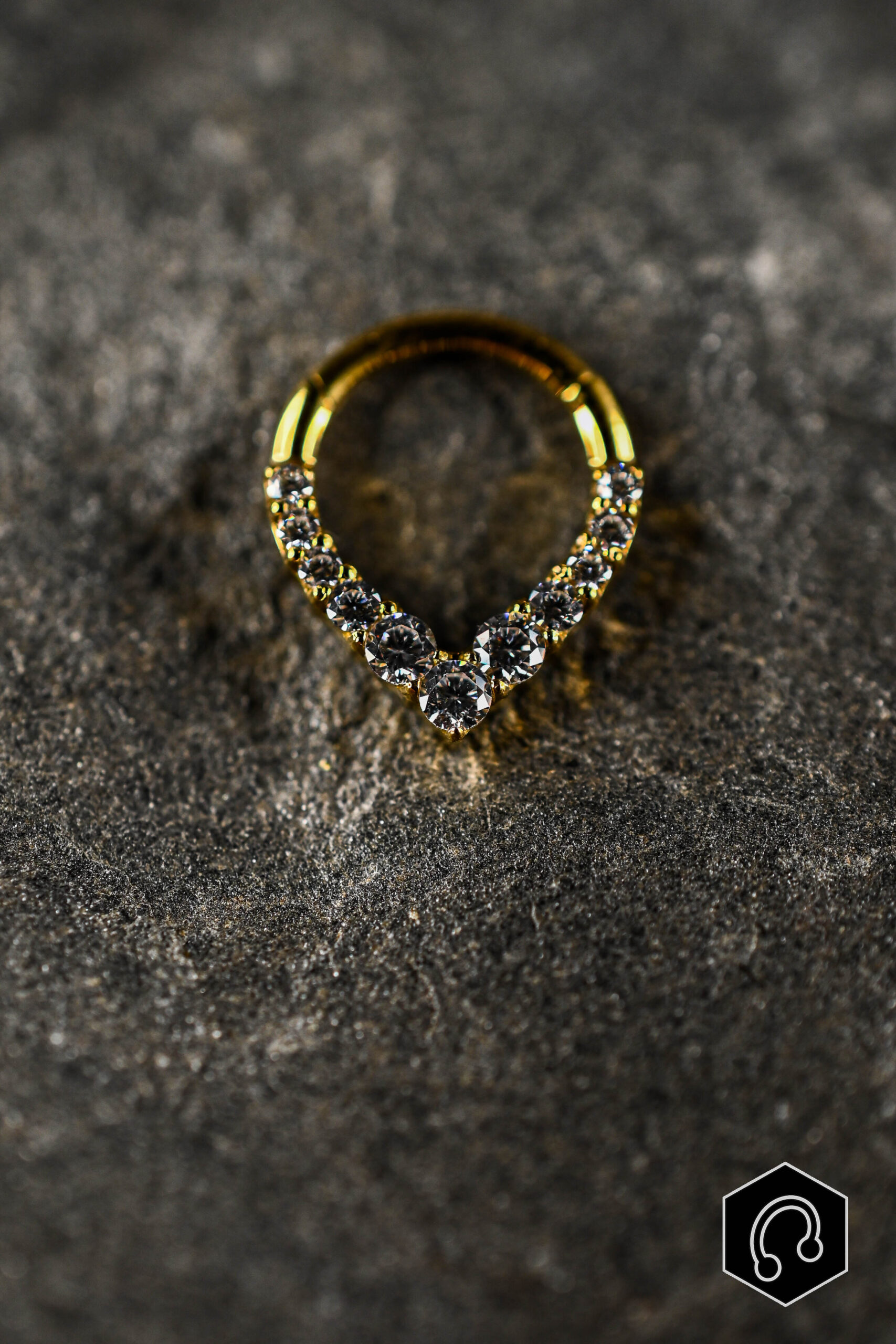 Anneau Clicker Titane Doré Vega