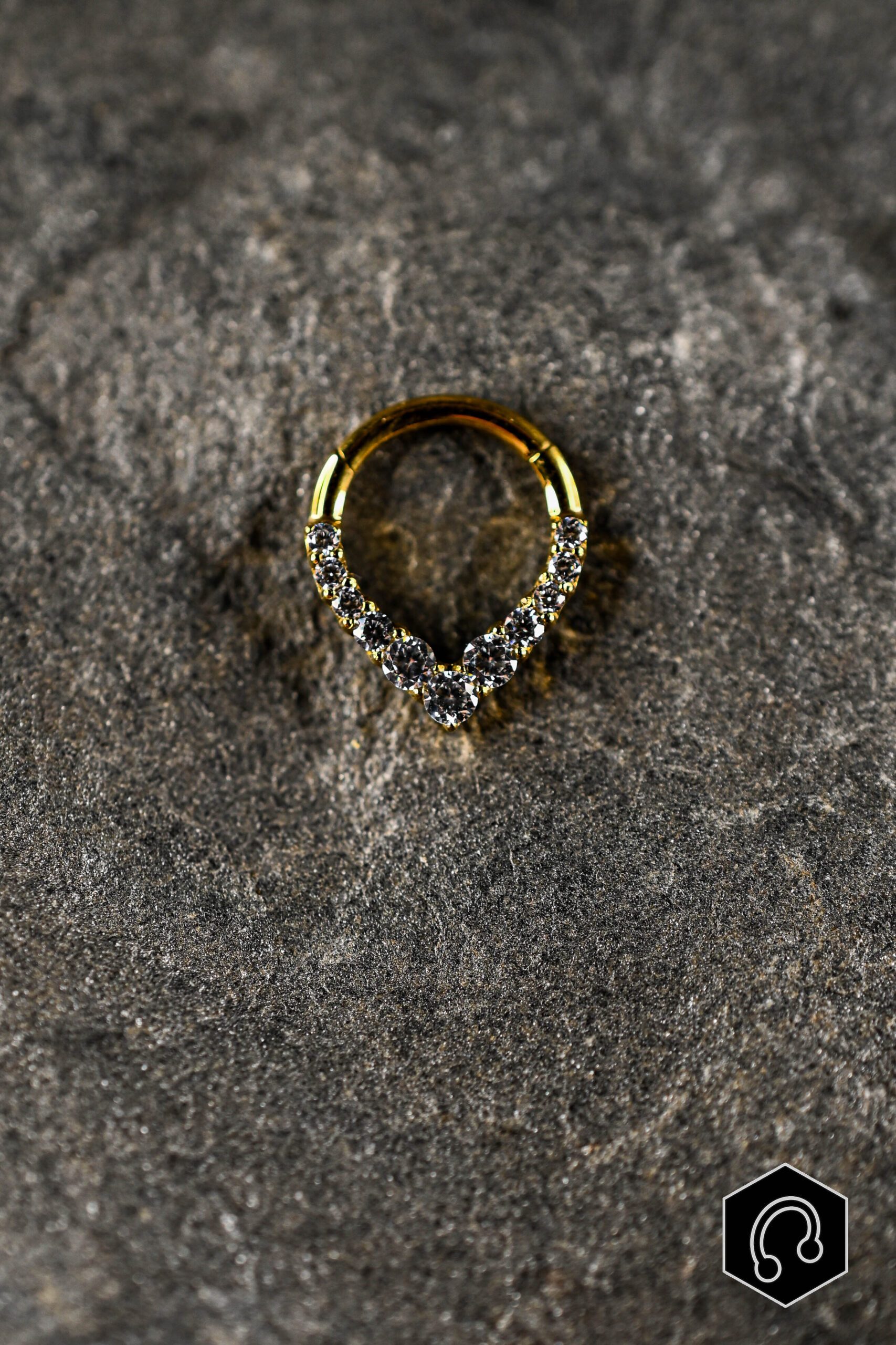 Anneau Clicker Titane Doré Vega