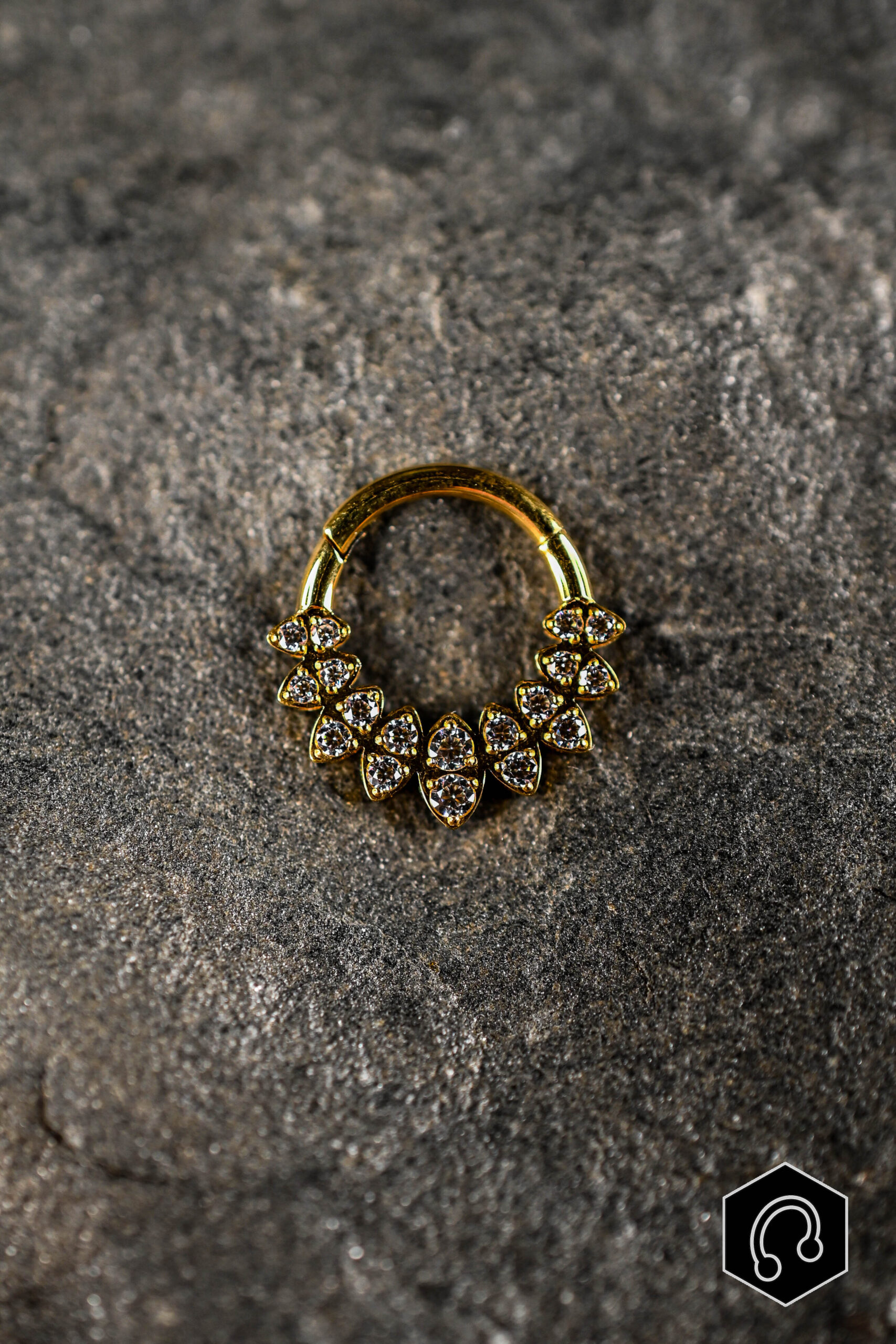 Anneau Titane Doré Luna Heart