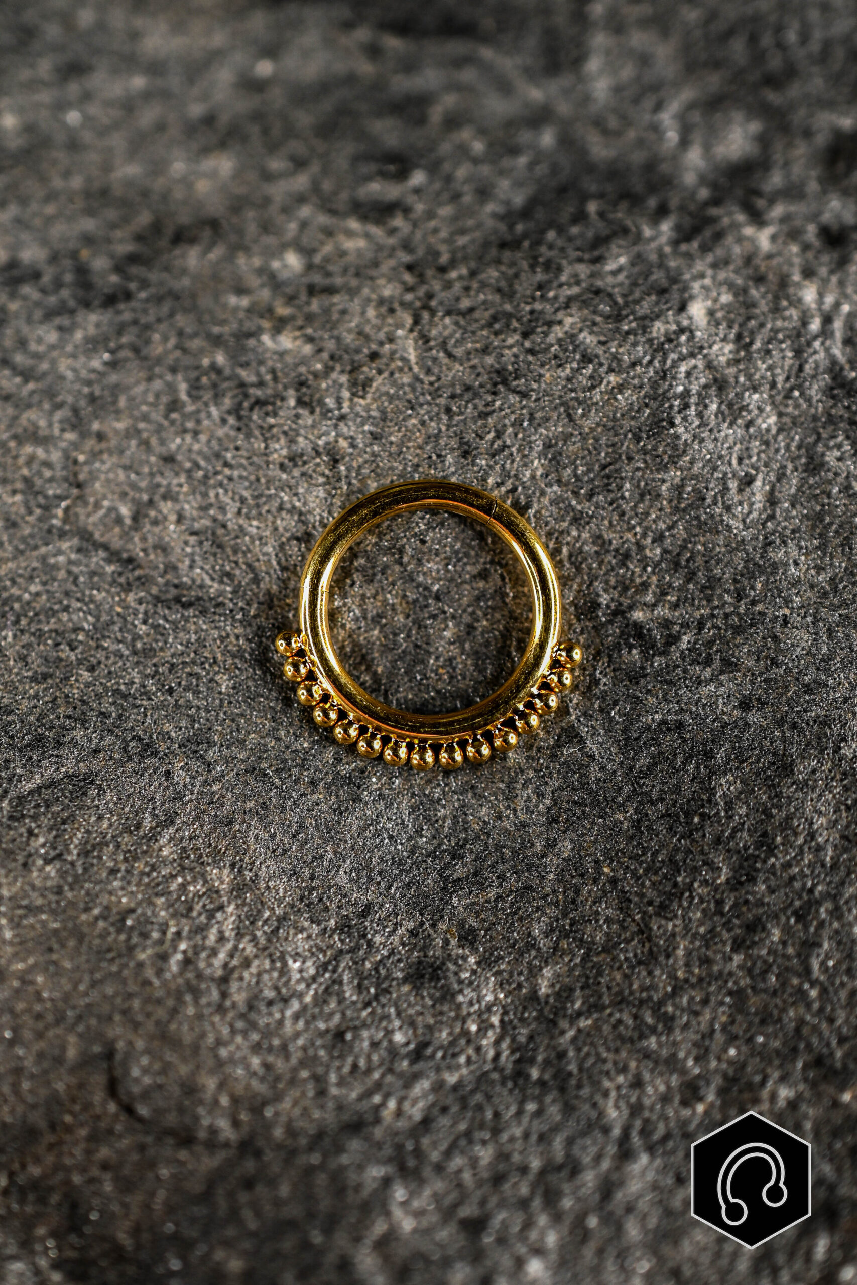 Anneau Clicker Titane Doré Bloomline