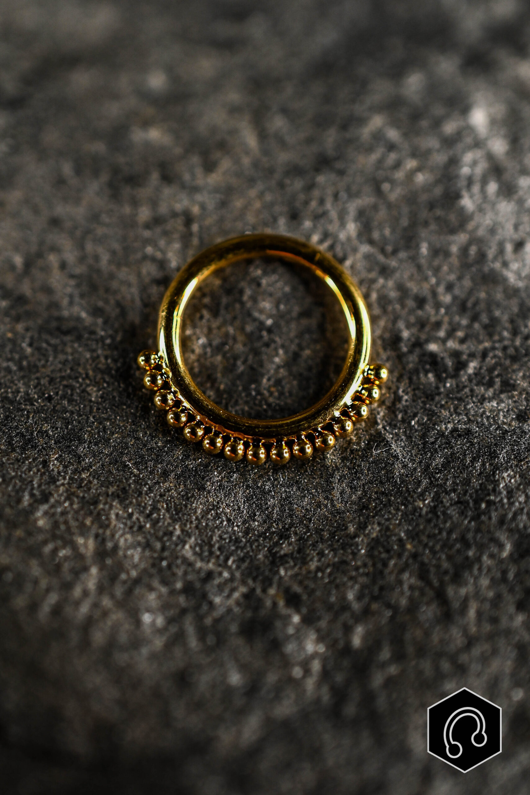 Anneau Clicker Titane Doré Bloomline