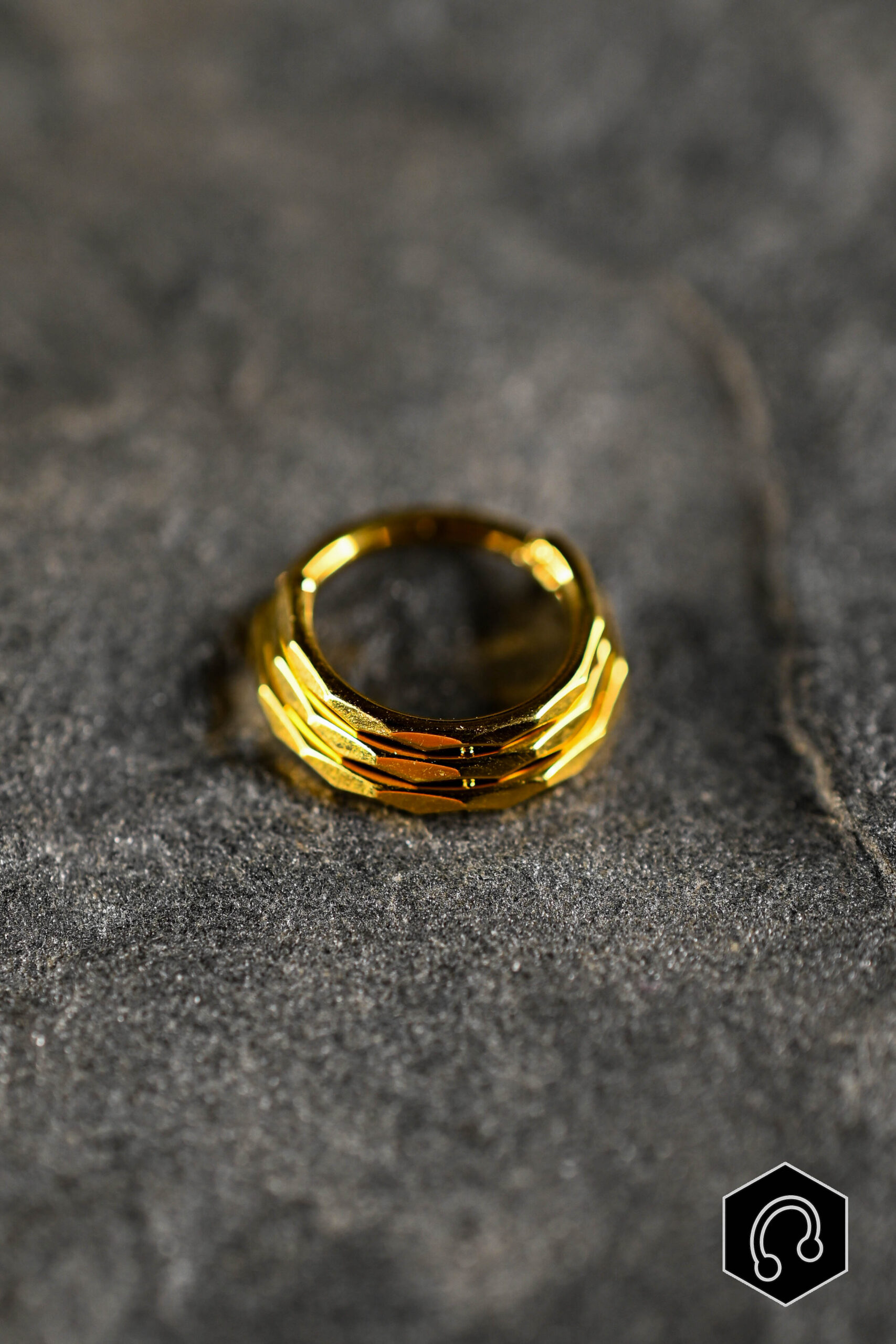 Anneau Titane Doré Edge