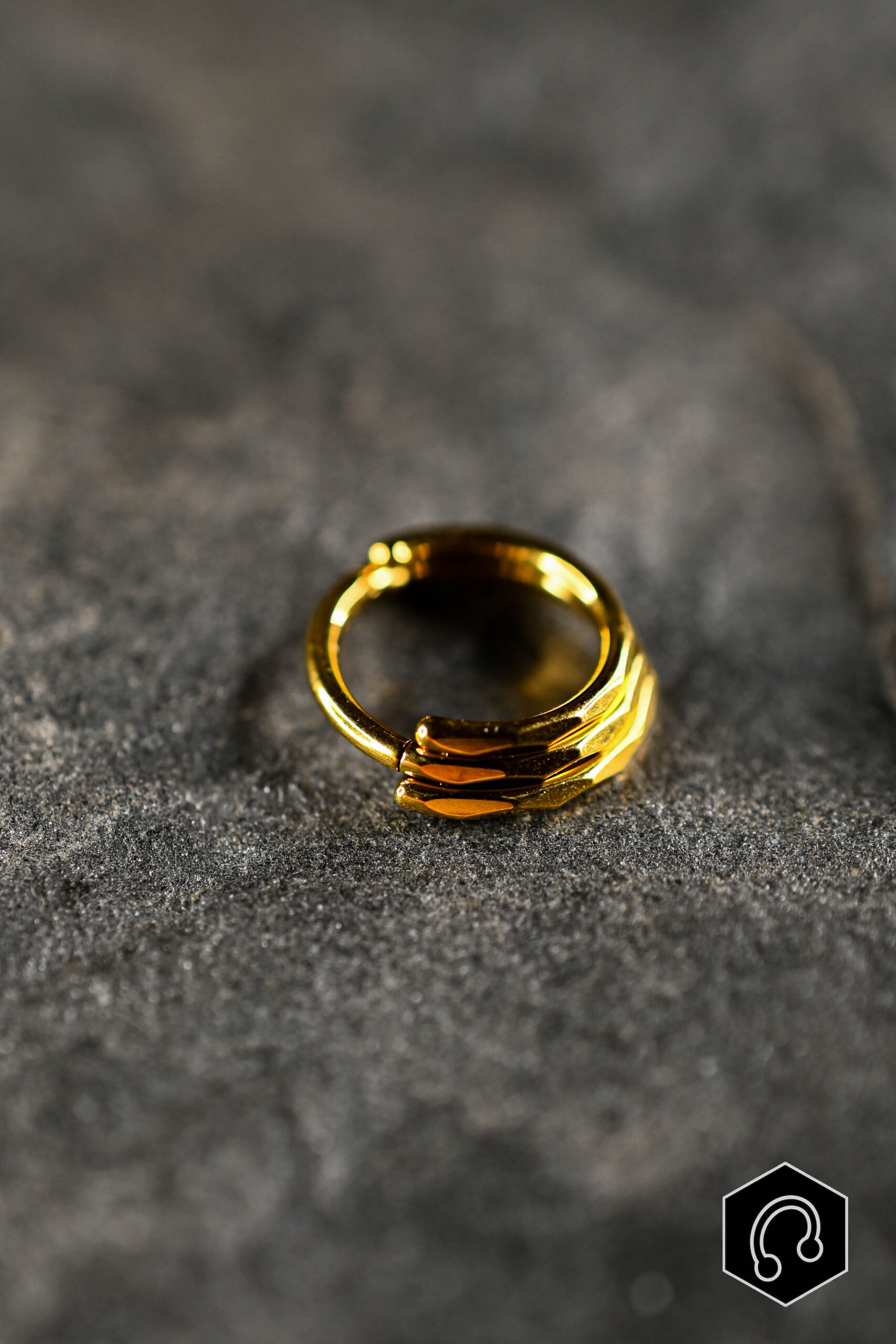 Anneau Titane Doré Edge