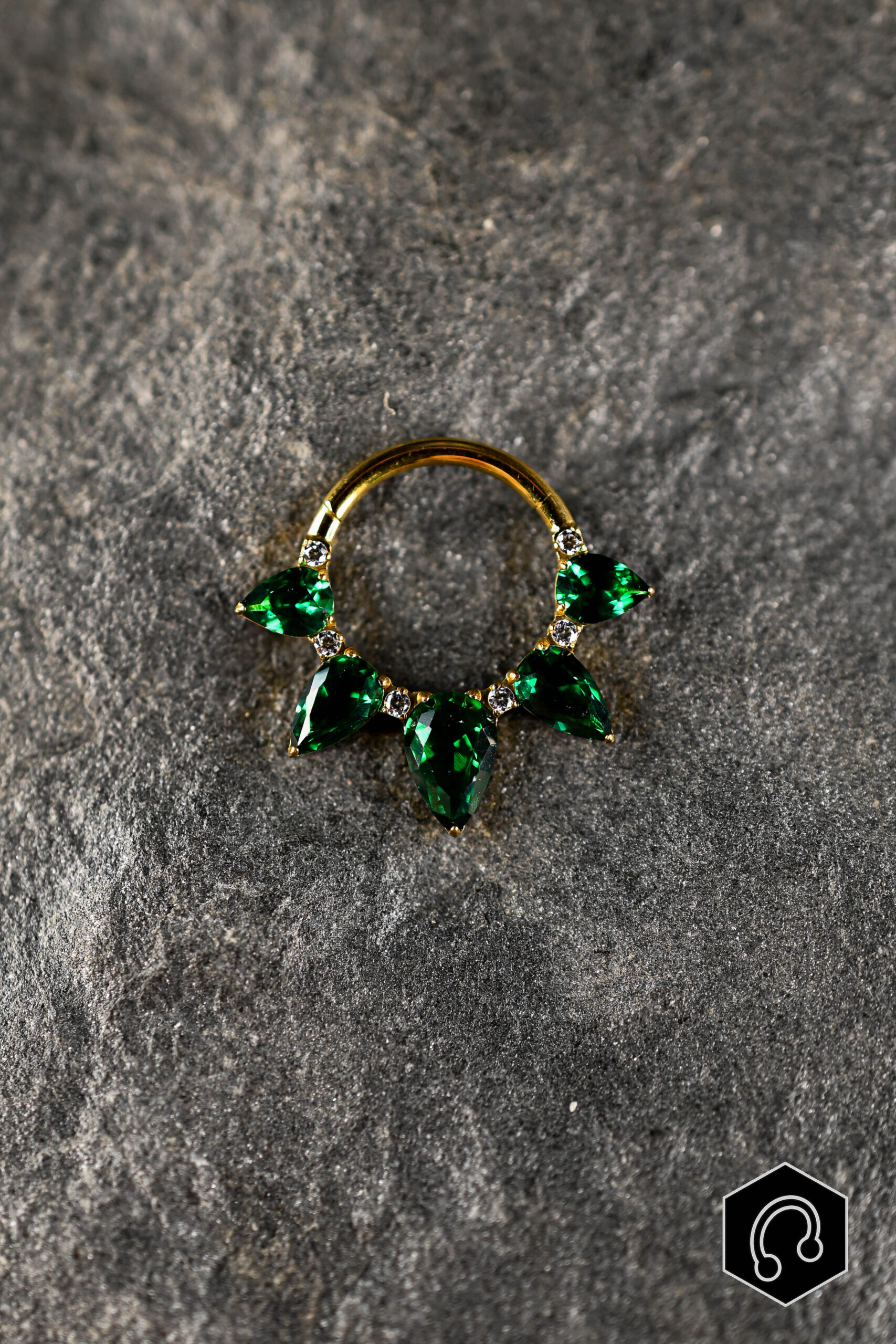 Anneau Titane Emerald Queen