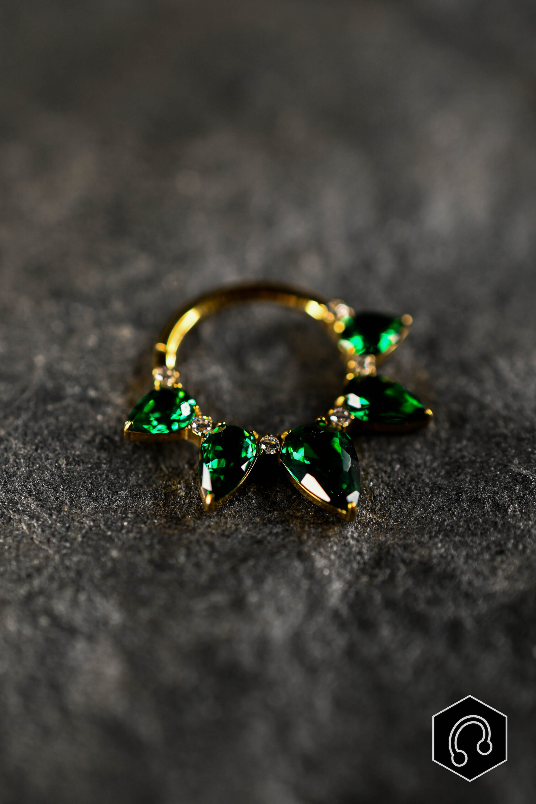 Anneau Titane Emerald Queen