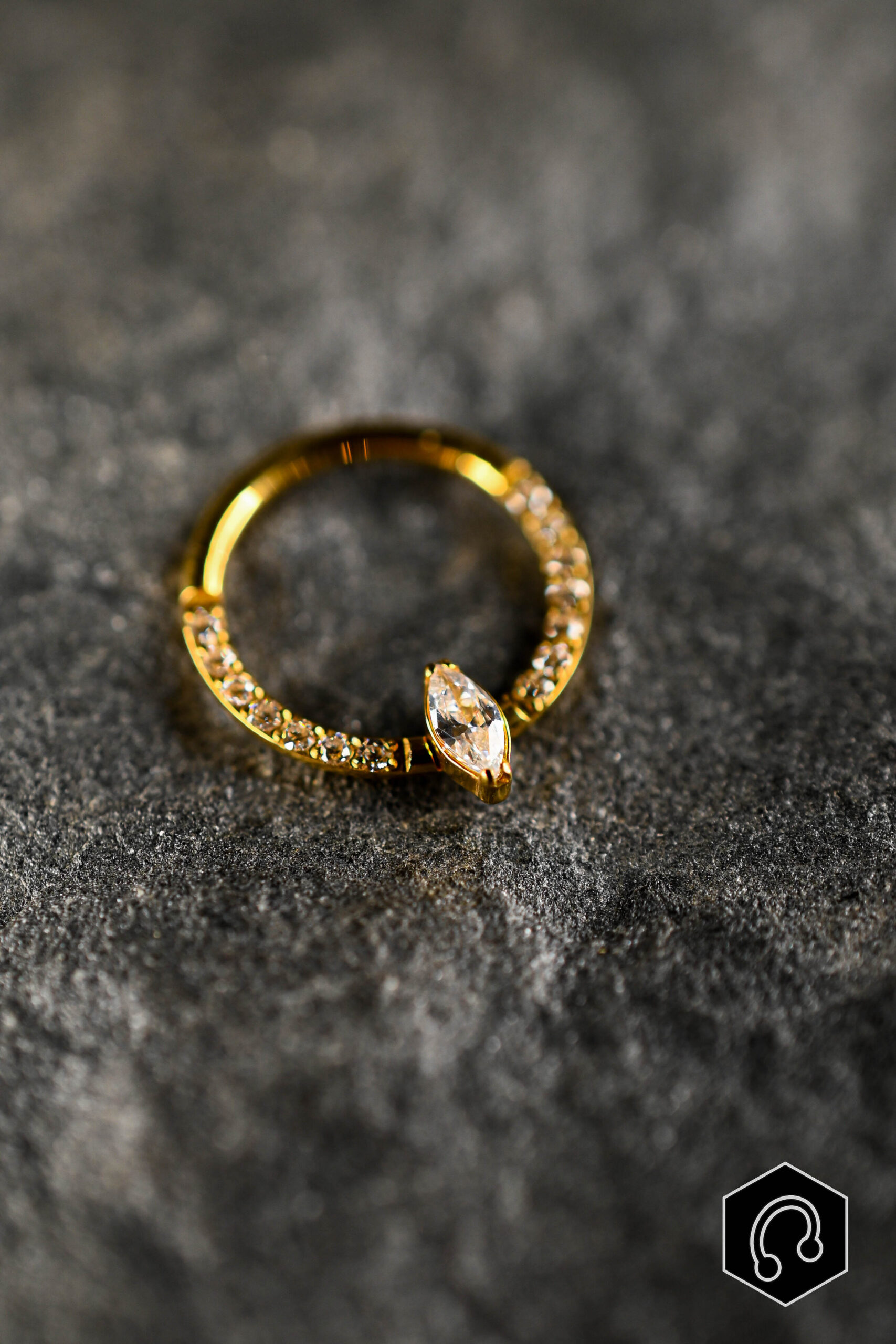 Anneau Titane Doré Velvet Edge