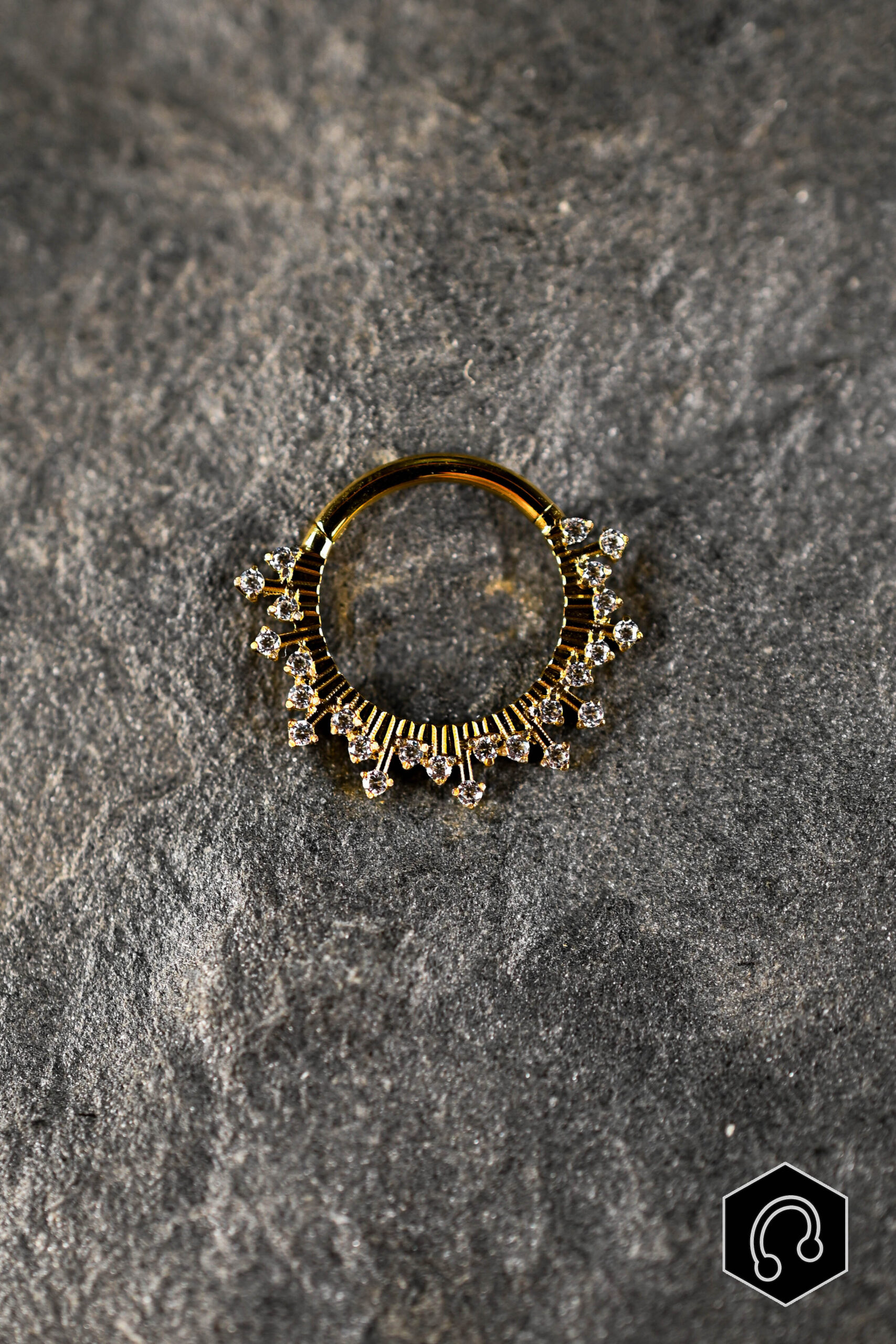 Anneau Titane Doré Radiant Crown