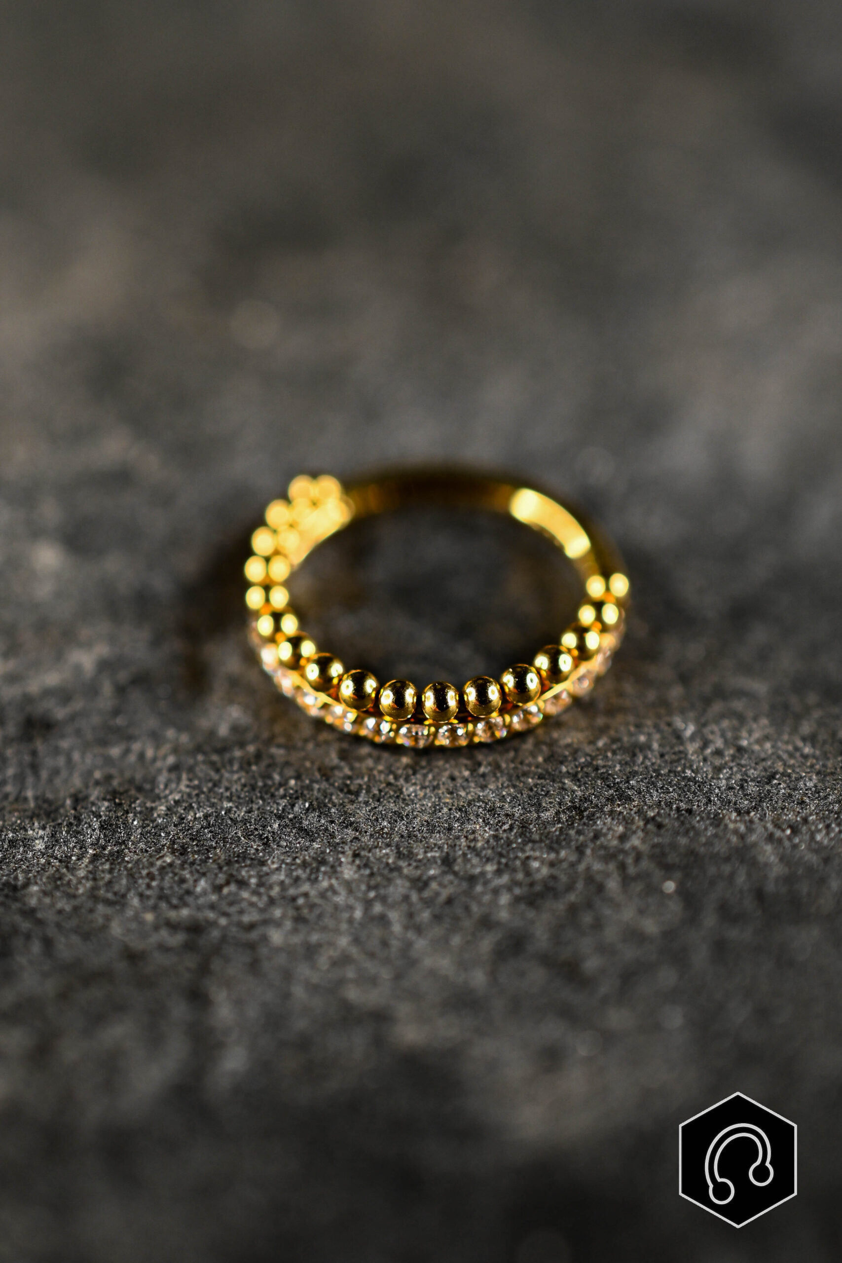 Anneau Titane Doré Majesty