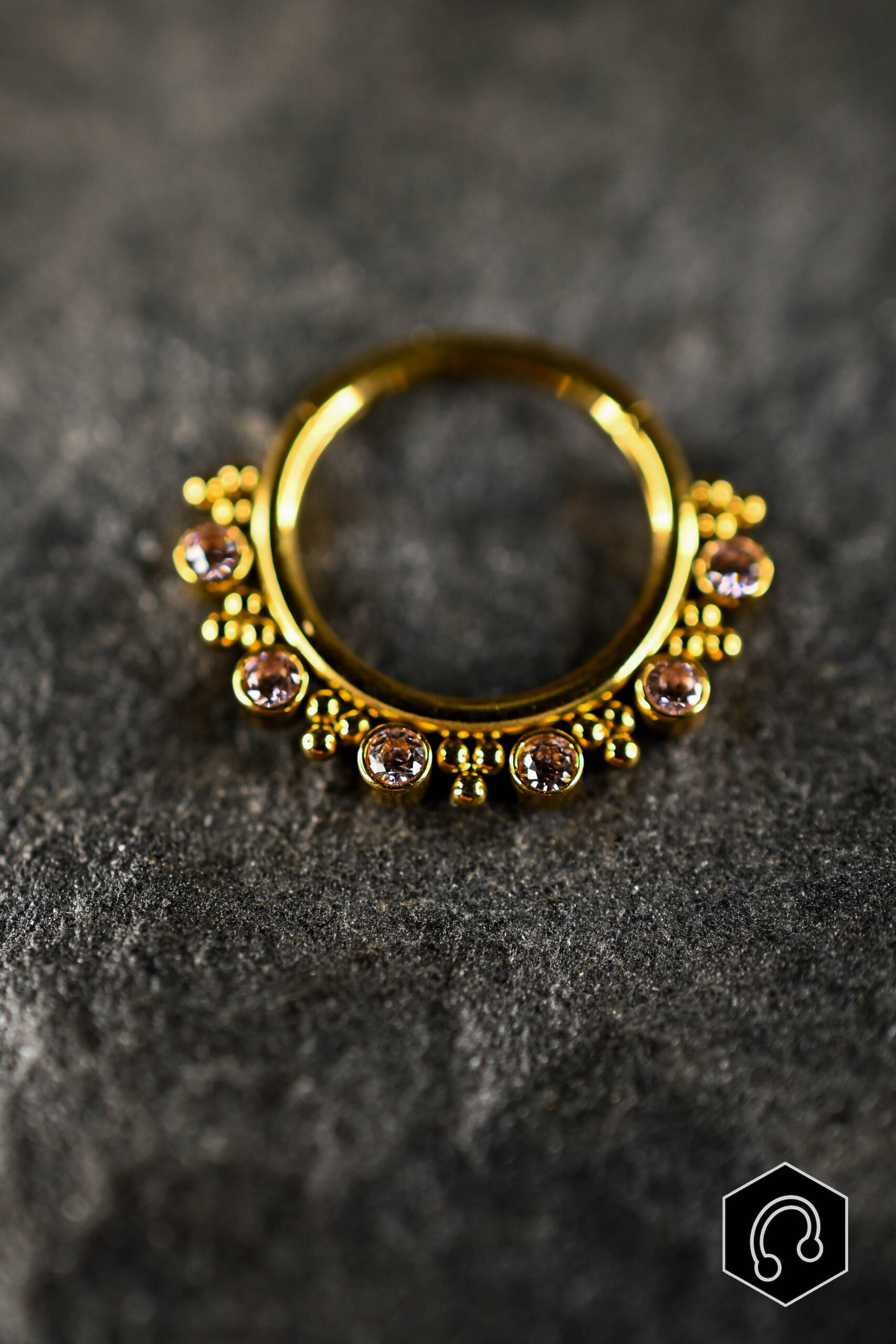 Anneau Clicker Titane Doré Grace