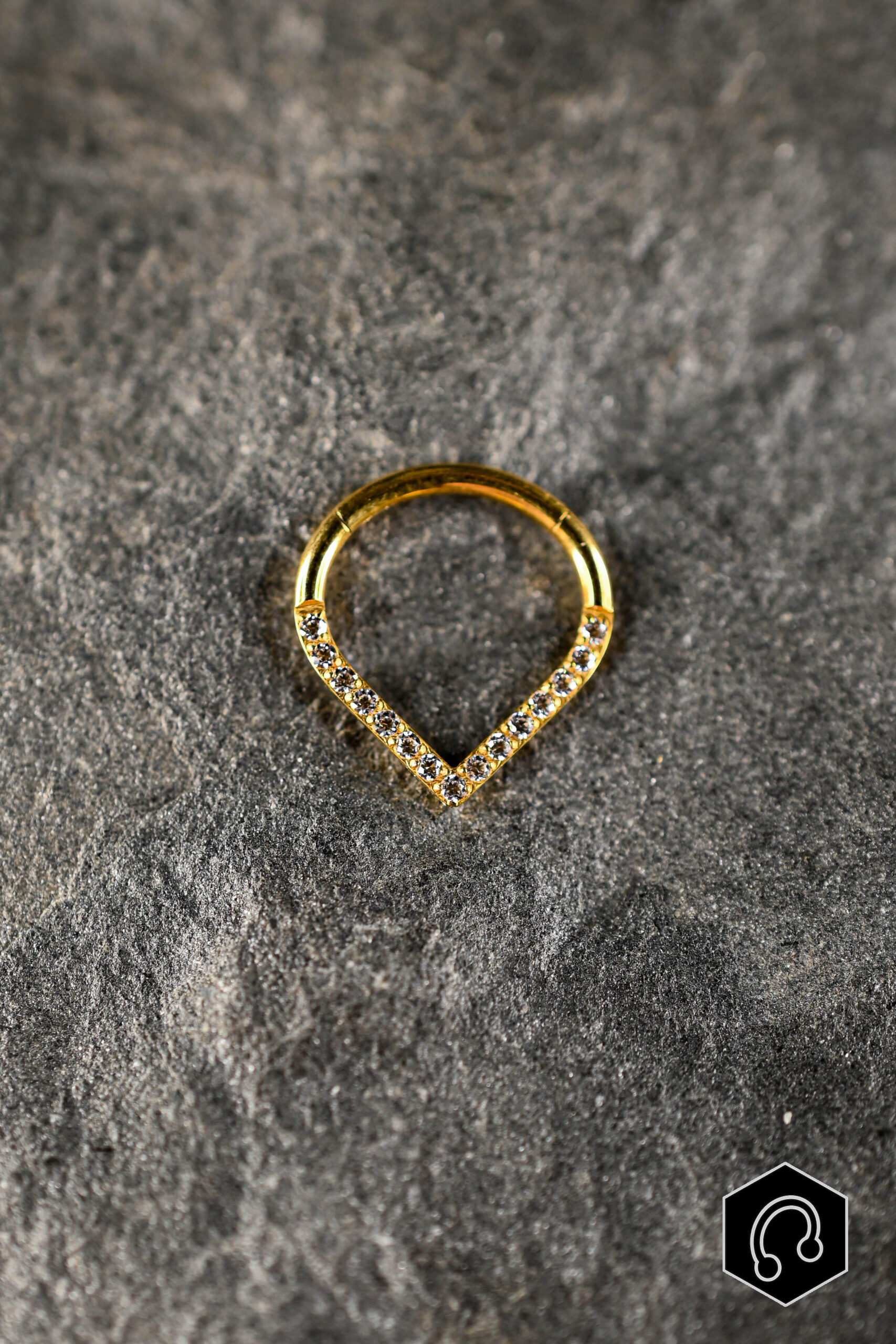 Anneau Clicker Titane Doré Vibe