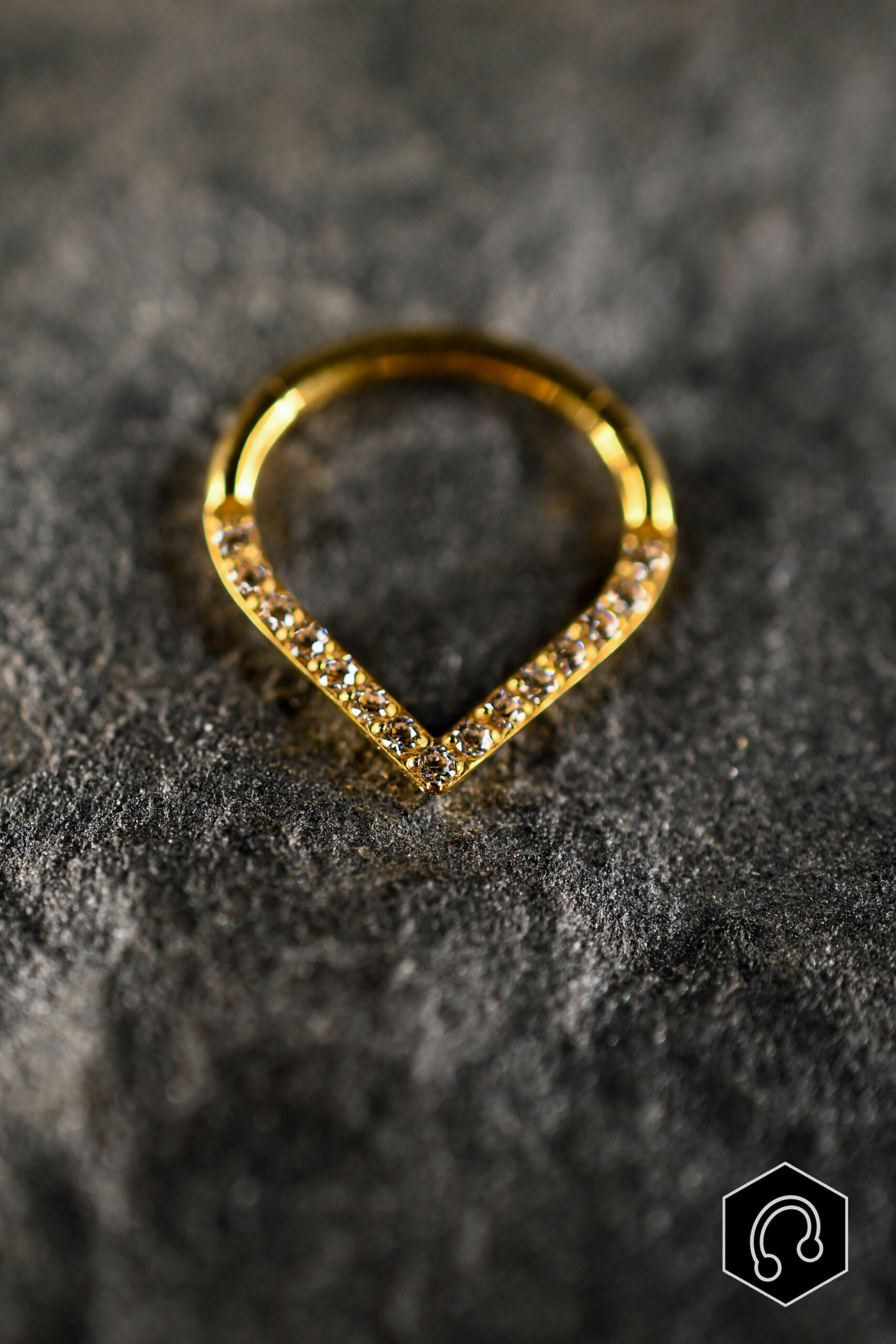 Anneau Clicker Titane Doré Vibe