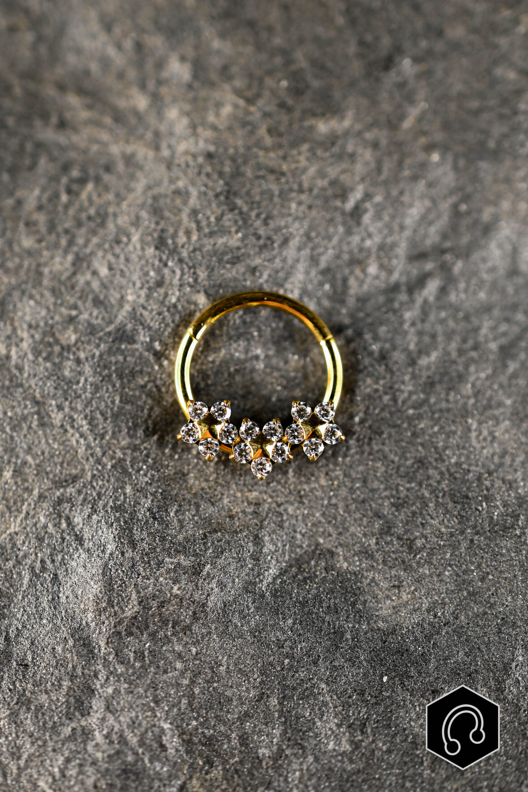 Anneau Titane Doré Riviera Bloom