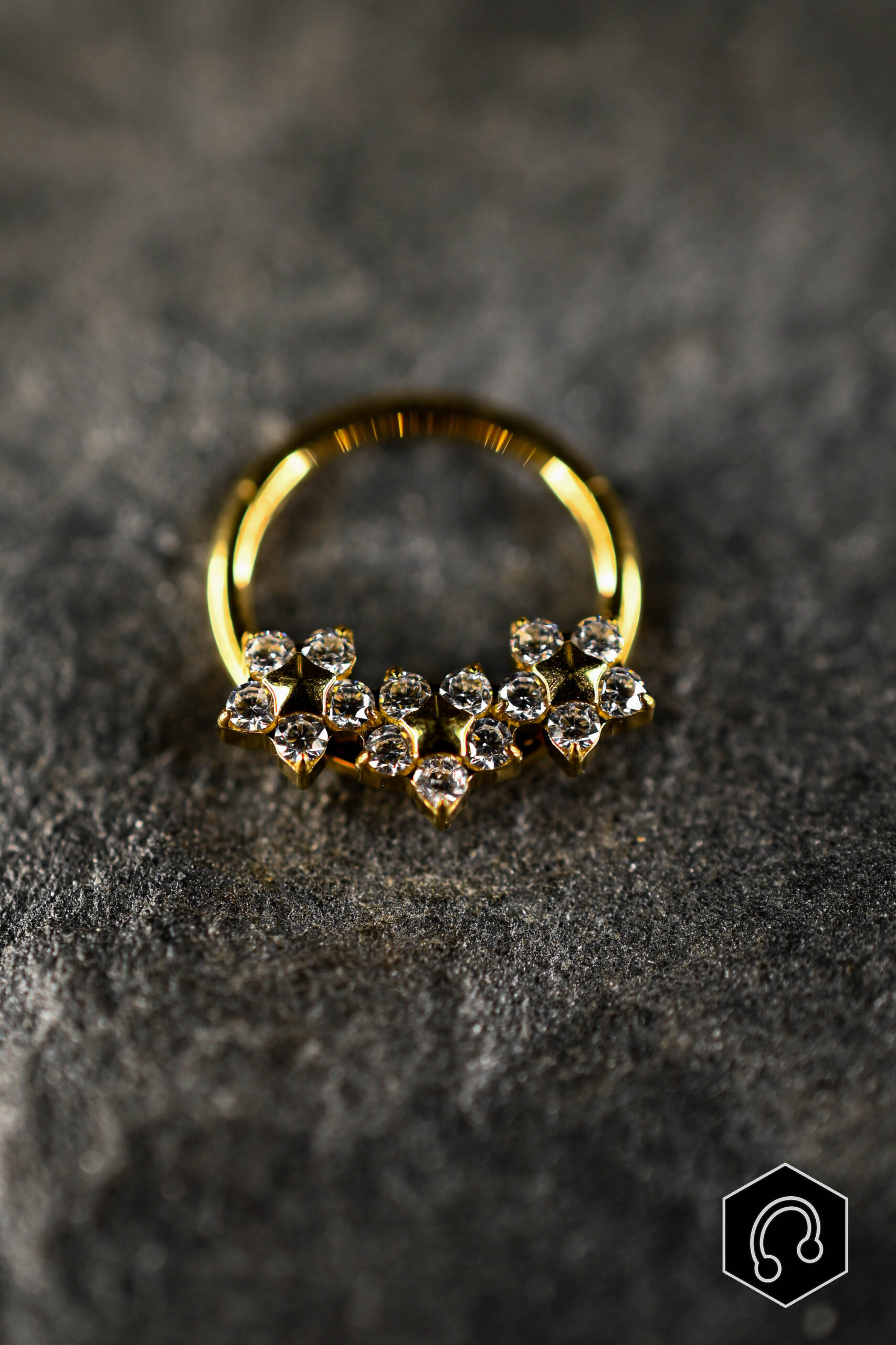 Anneau Titane Doré Riviera Bloom