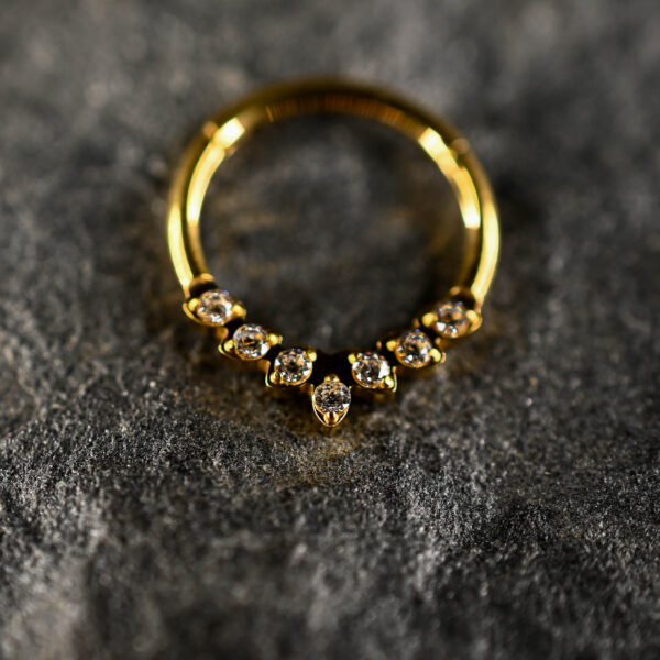 Anneau Clicker Titane Doré Lignéa