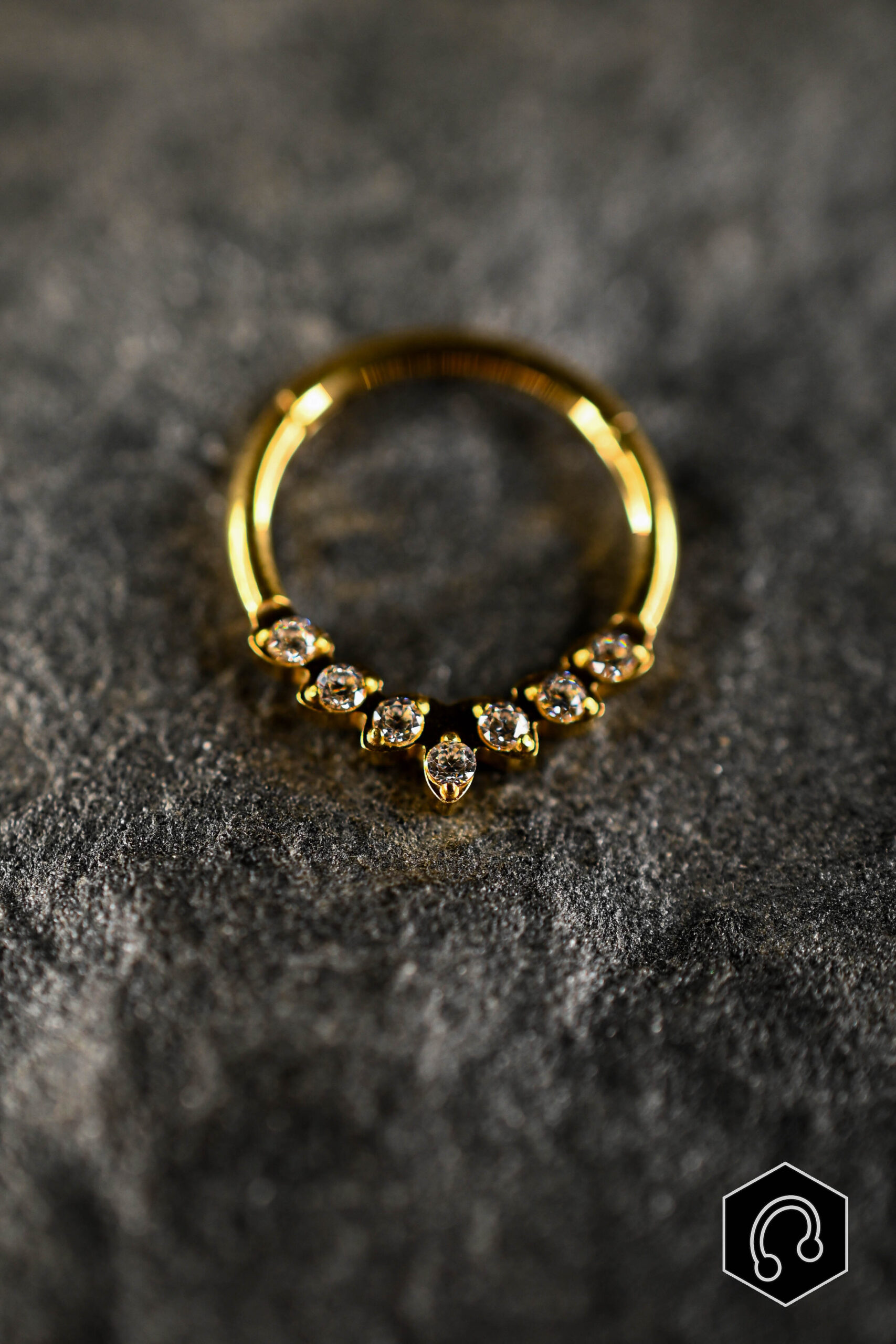 Anneau Clicker Titane Doré Lignéa