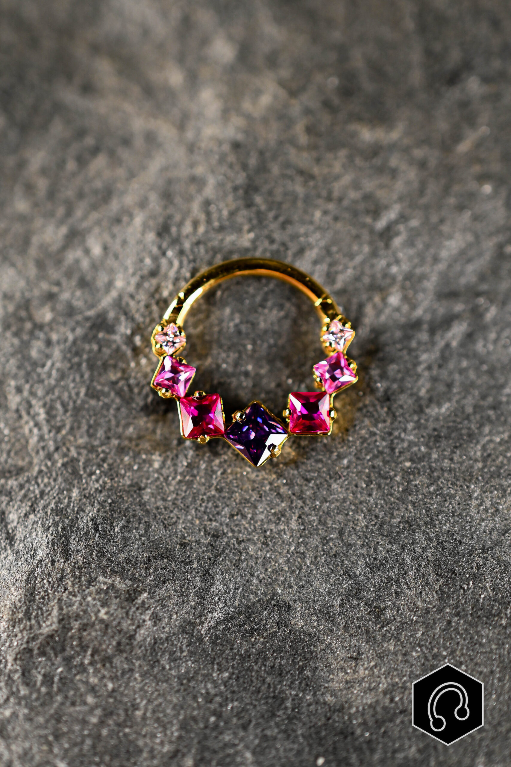 Anneau Clicker Titane Doré Prism