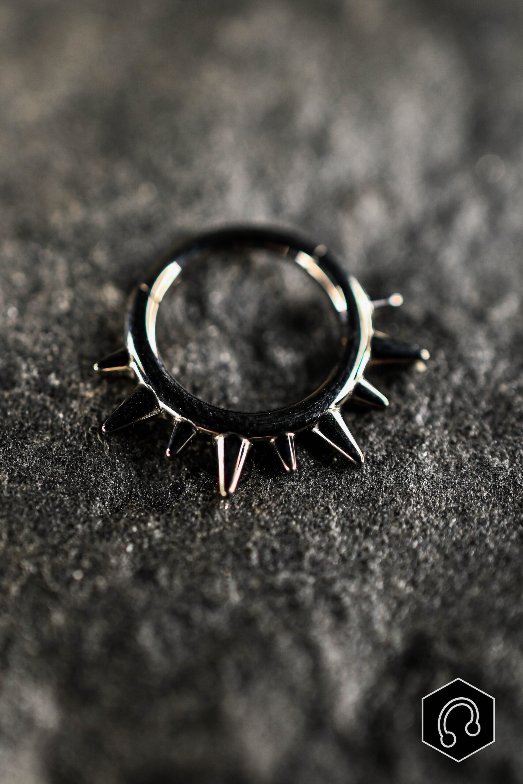 Anneau Clicker Argenté Sun Spike