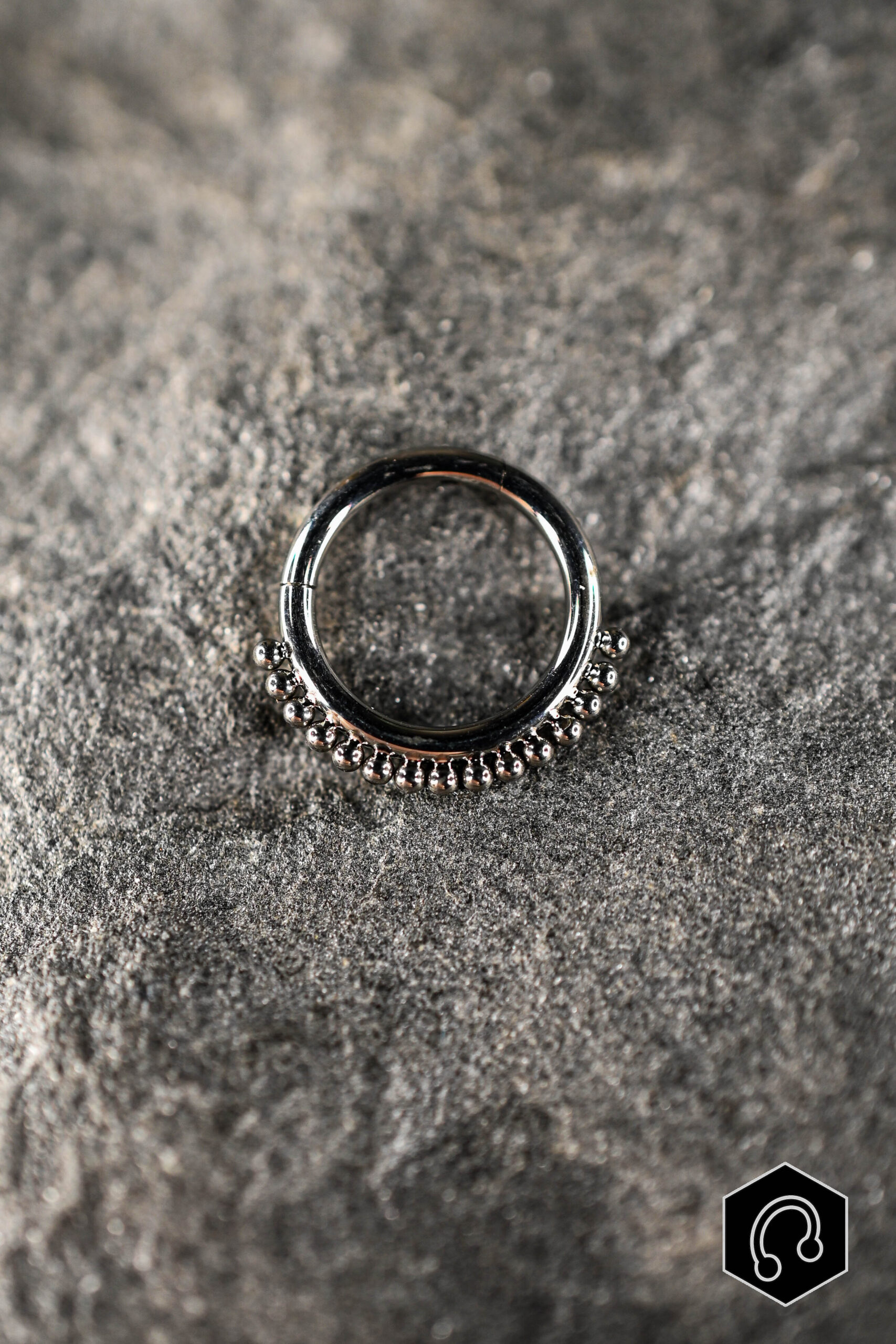 Anneau Clicker Titane Argenté Bloomline