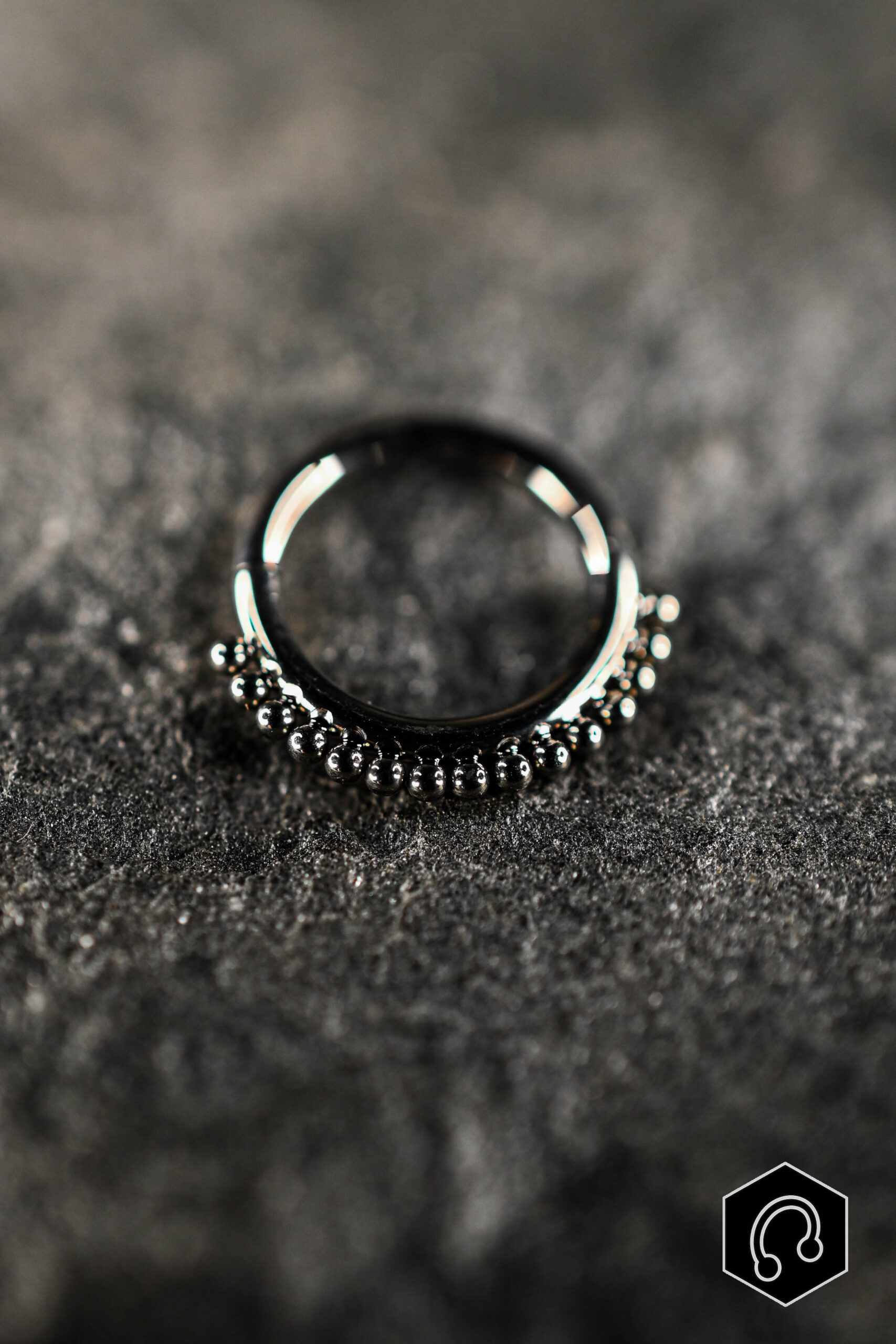 Anneau Clicker Titane Argenté Bloomline